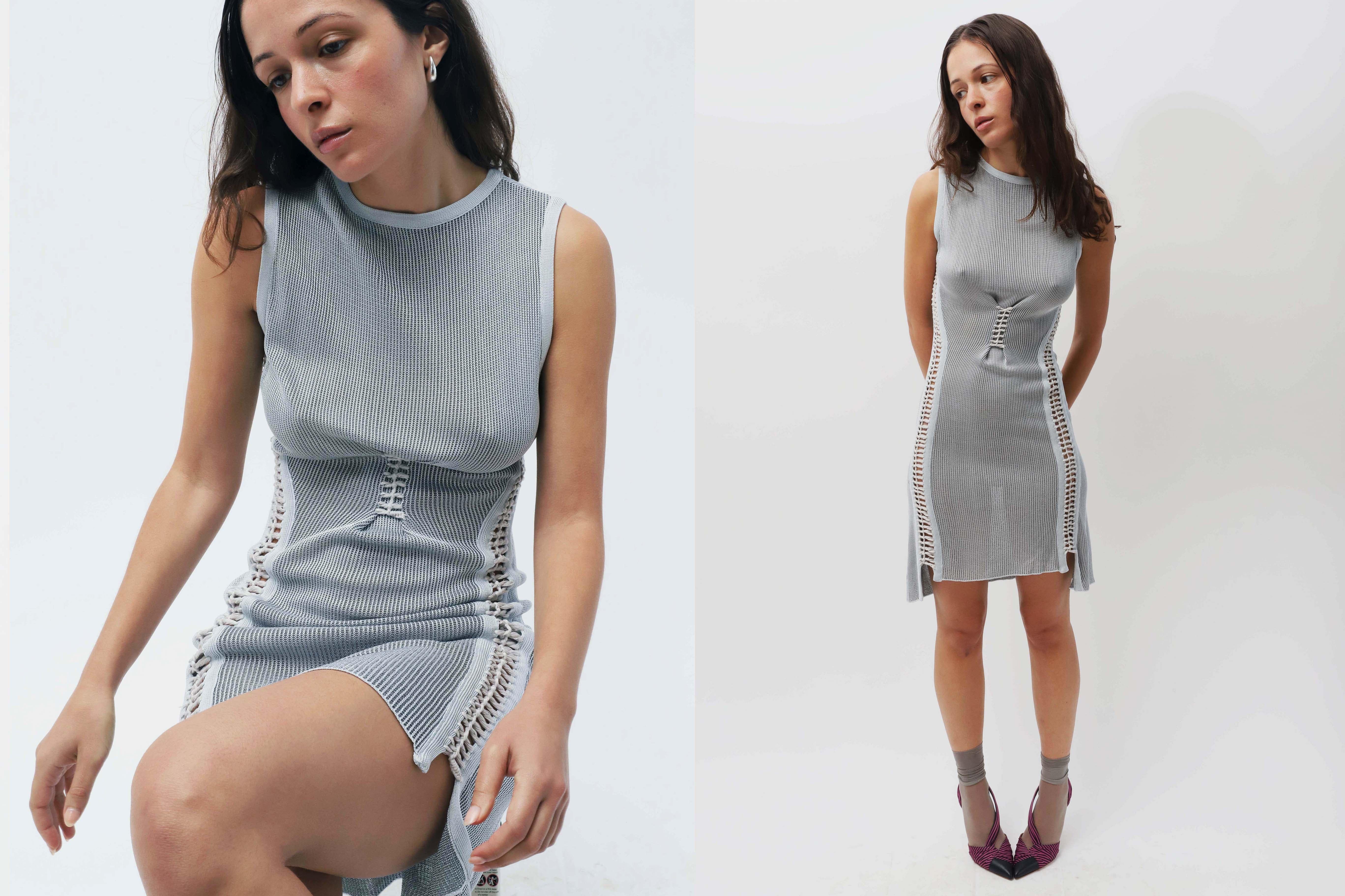 Maimoun Alex Hadji Silver Mini Trikko Dress