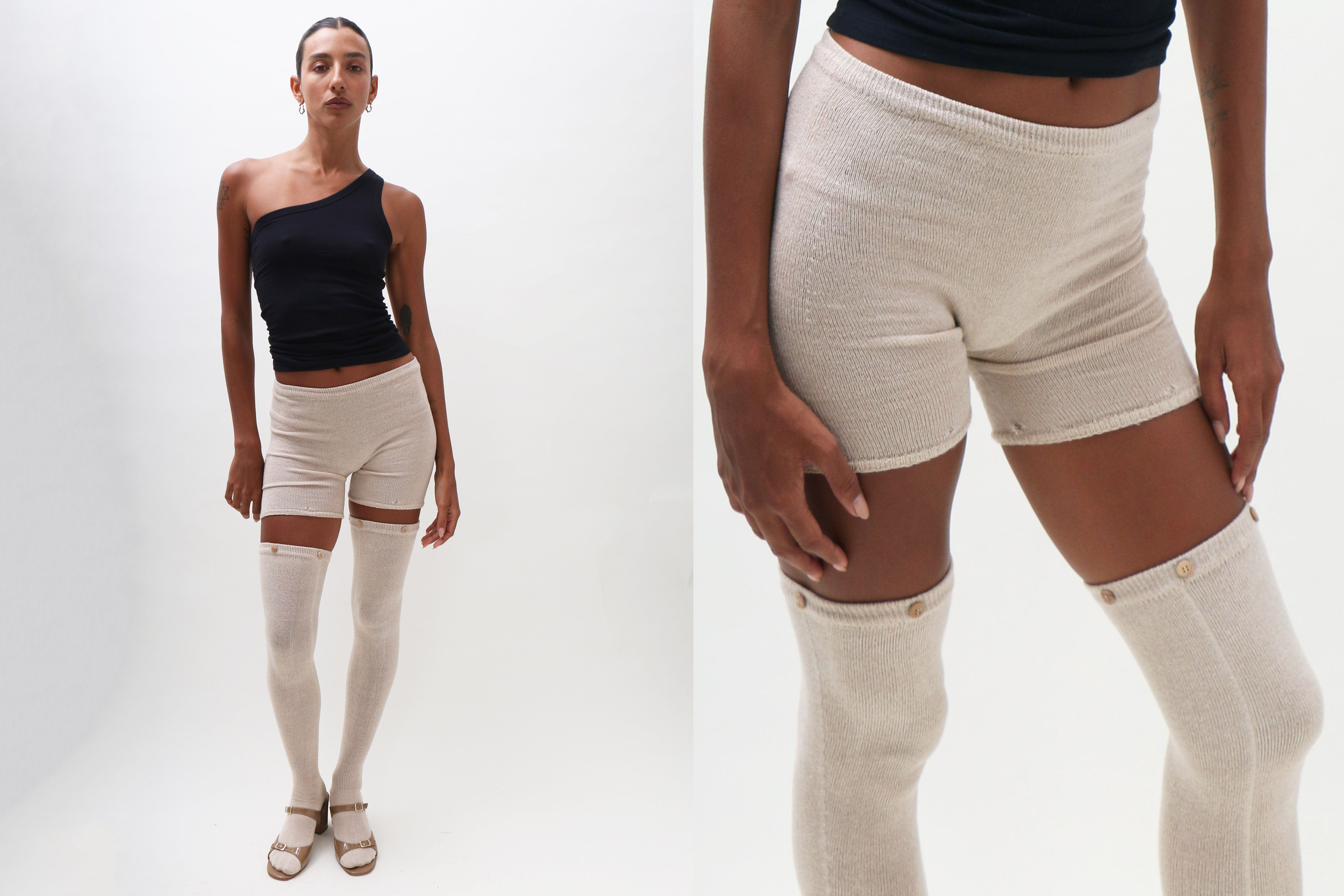 Maimoun Baserange Beige Button Tights