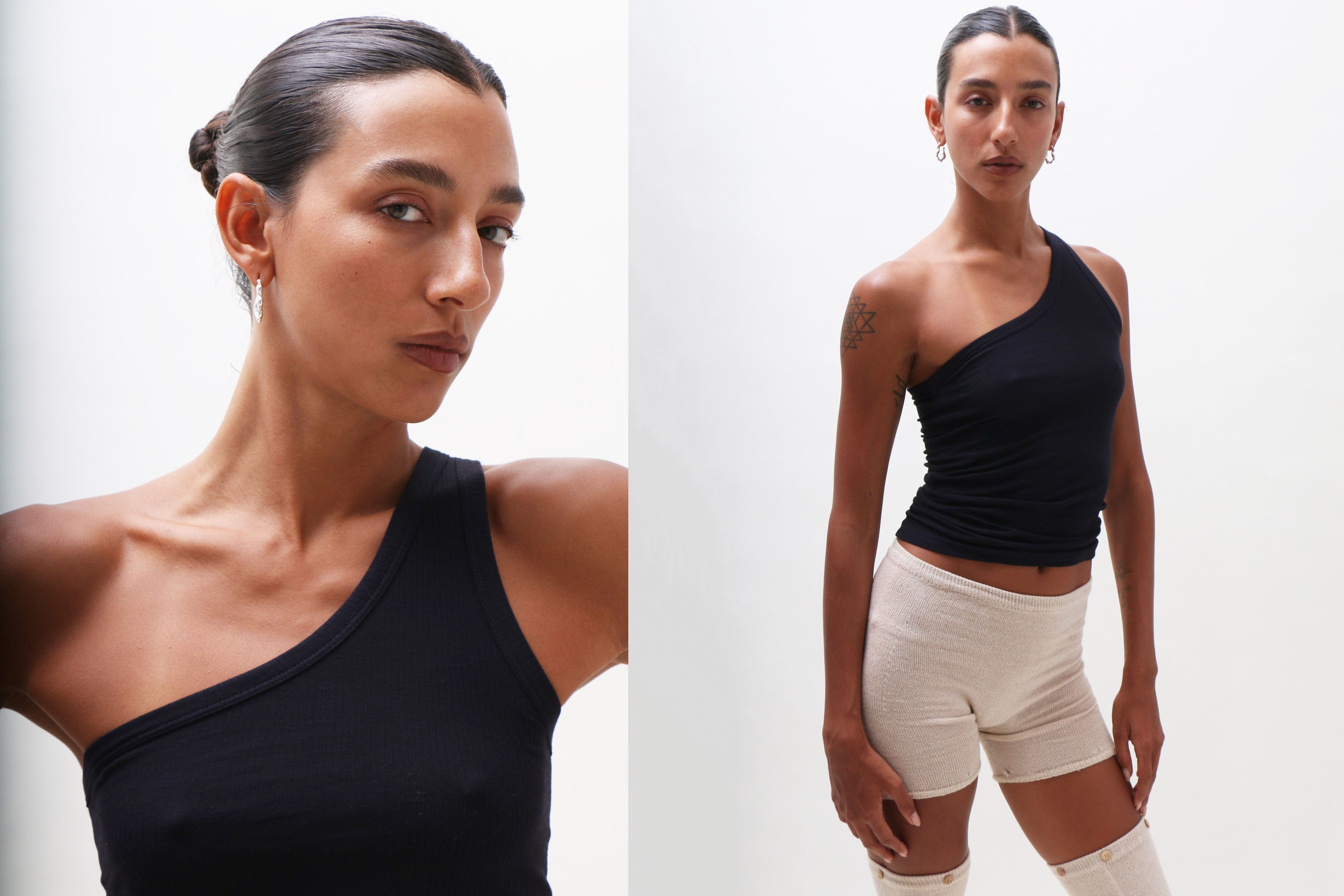Maimoun Baserange Navy Speck Top