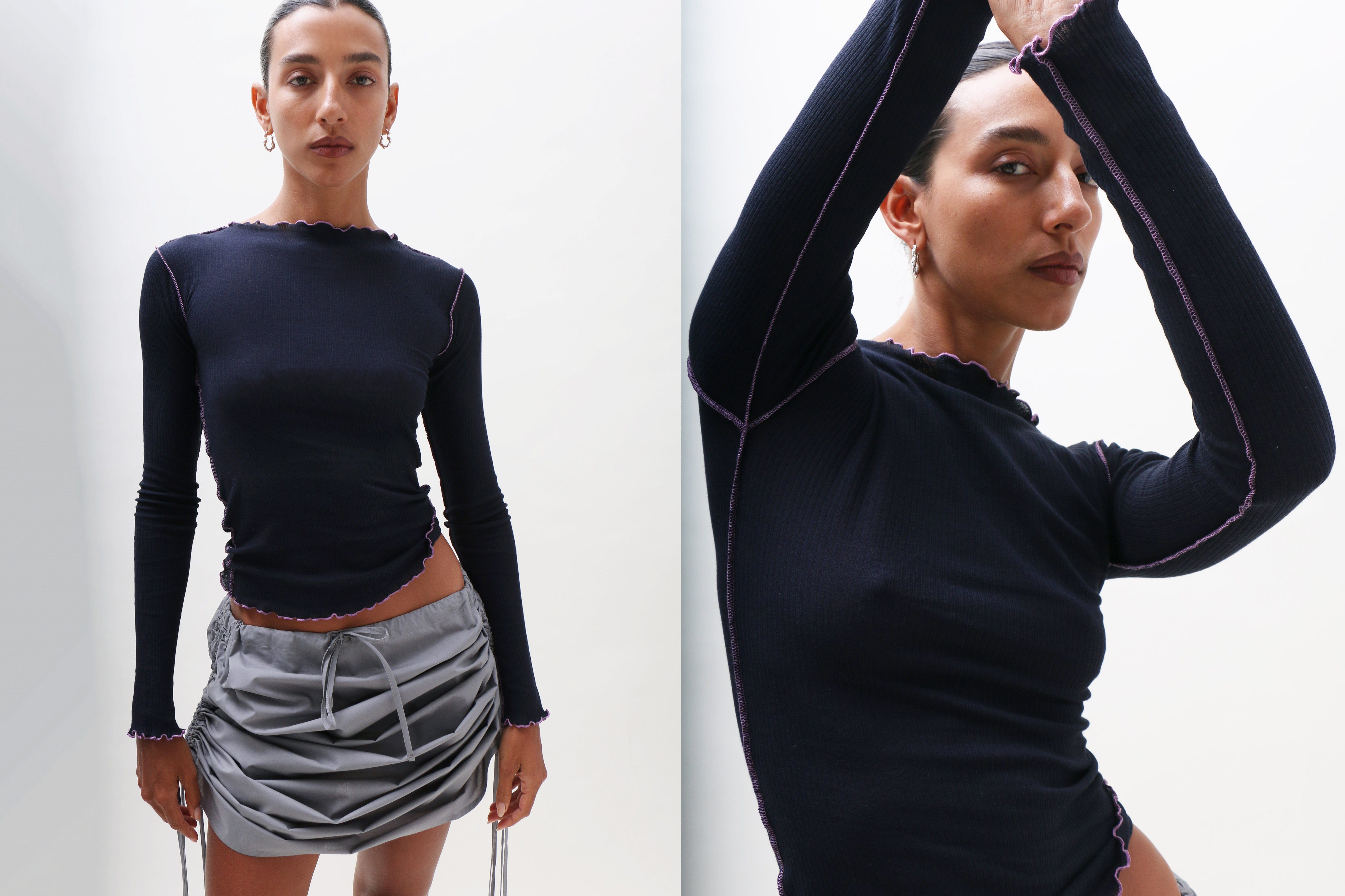 Maimoun Baserange Navy Vein Long Sleeve