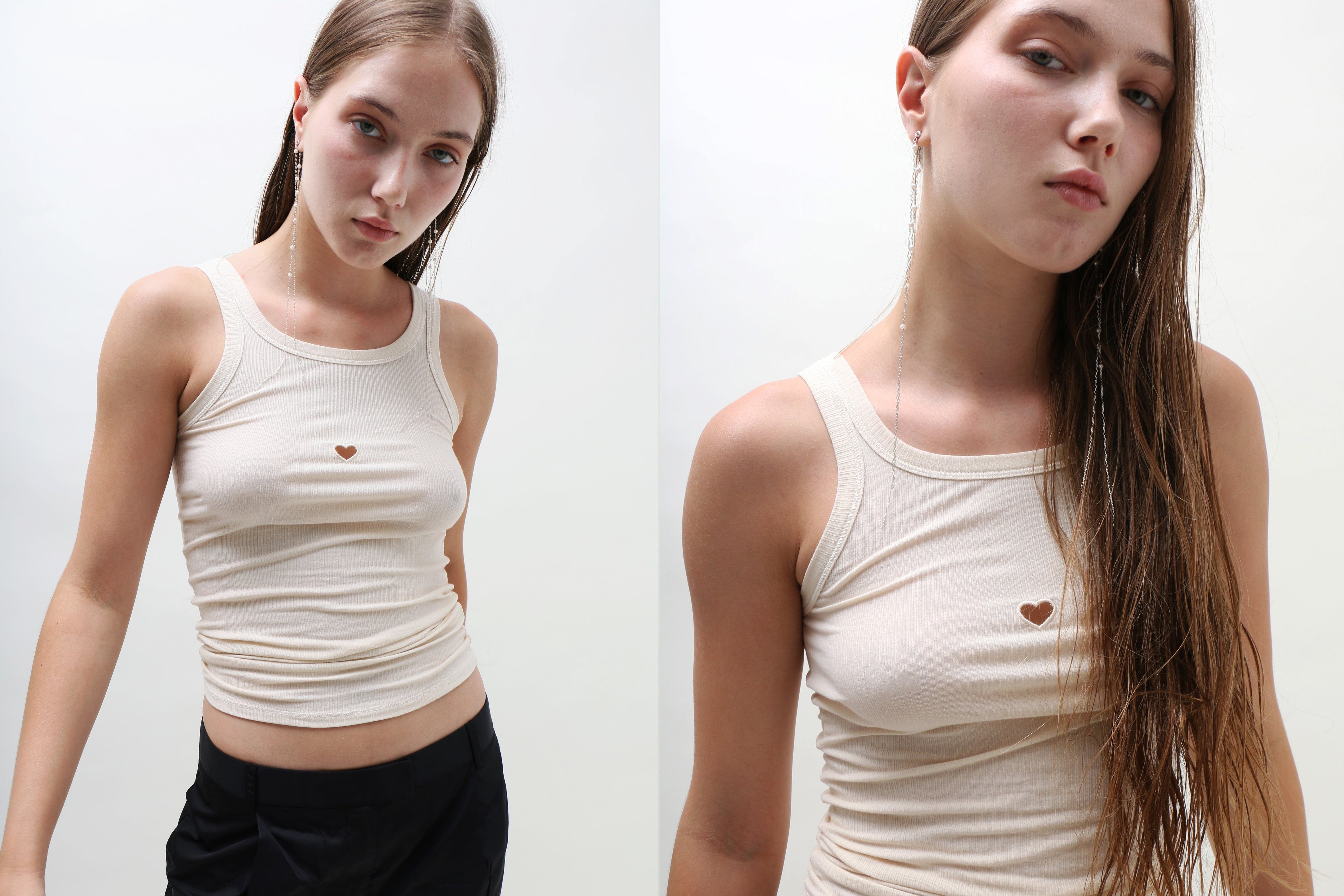 Maimoun Baserange Undyed Heart Tank