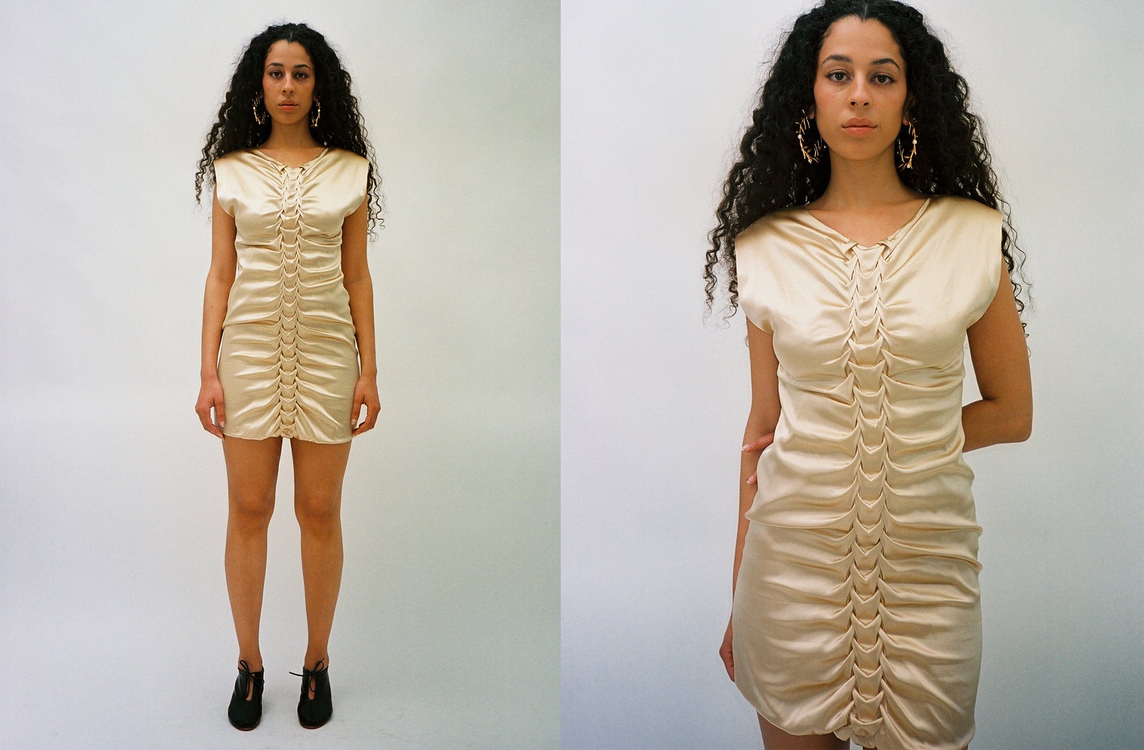 Maimoun Bevza Gold Braid Mini Dress