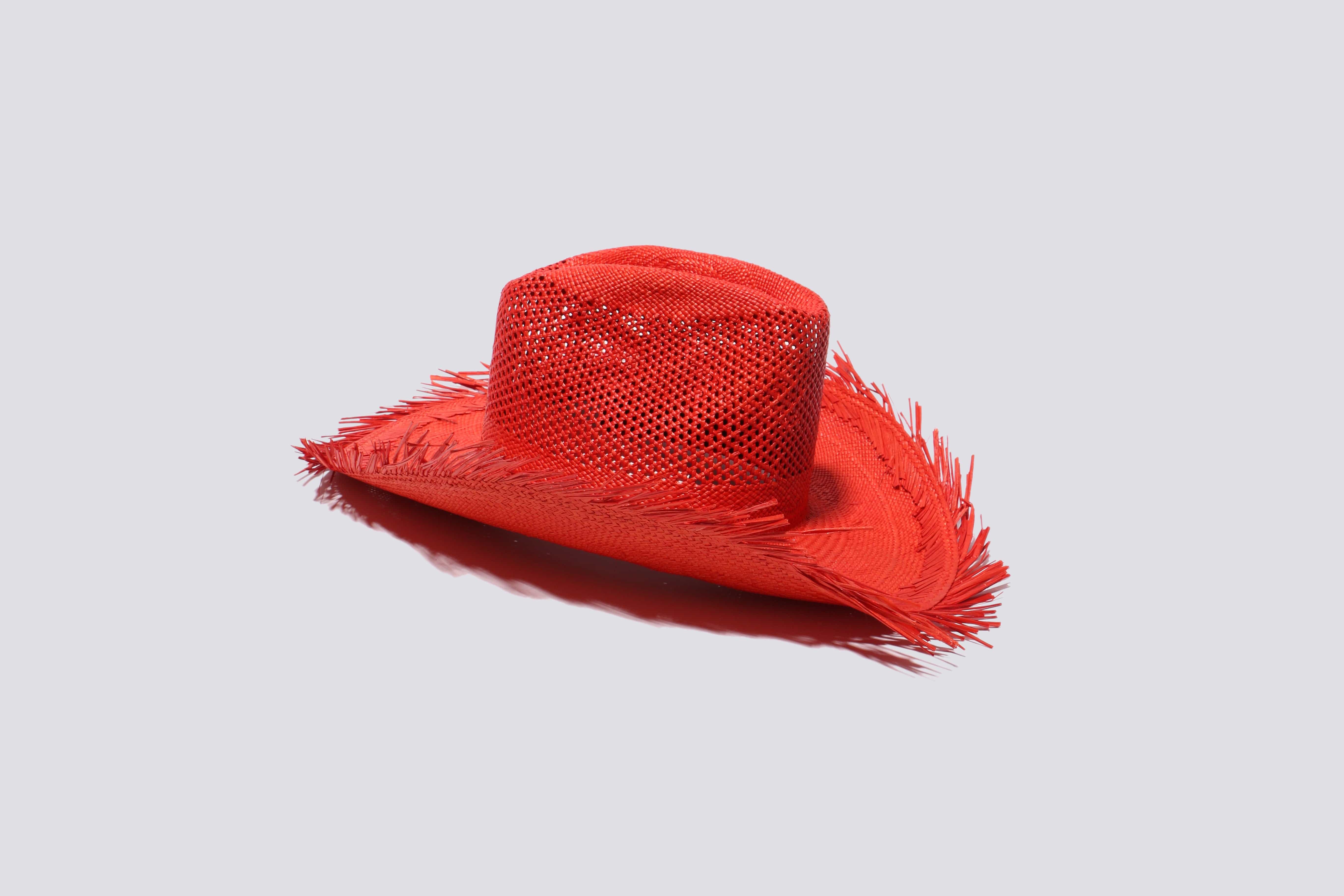 Maimoun Clyde Fringe Tomato Western Hat