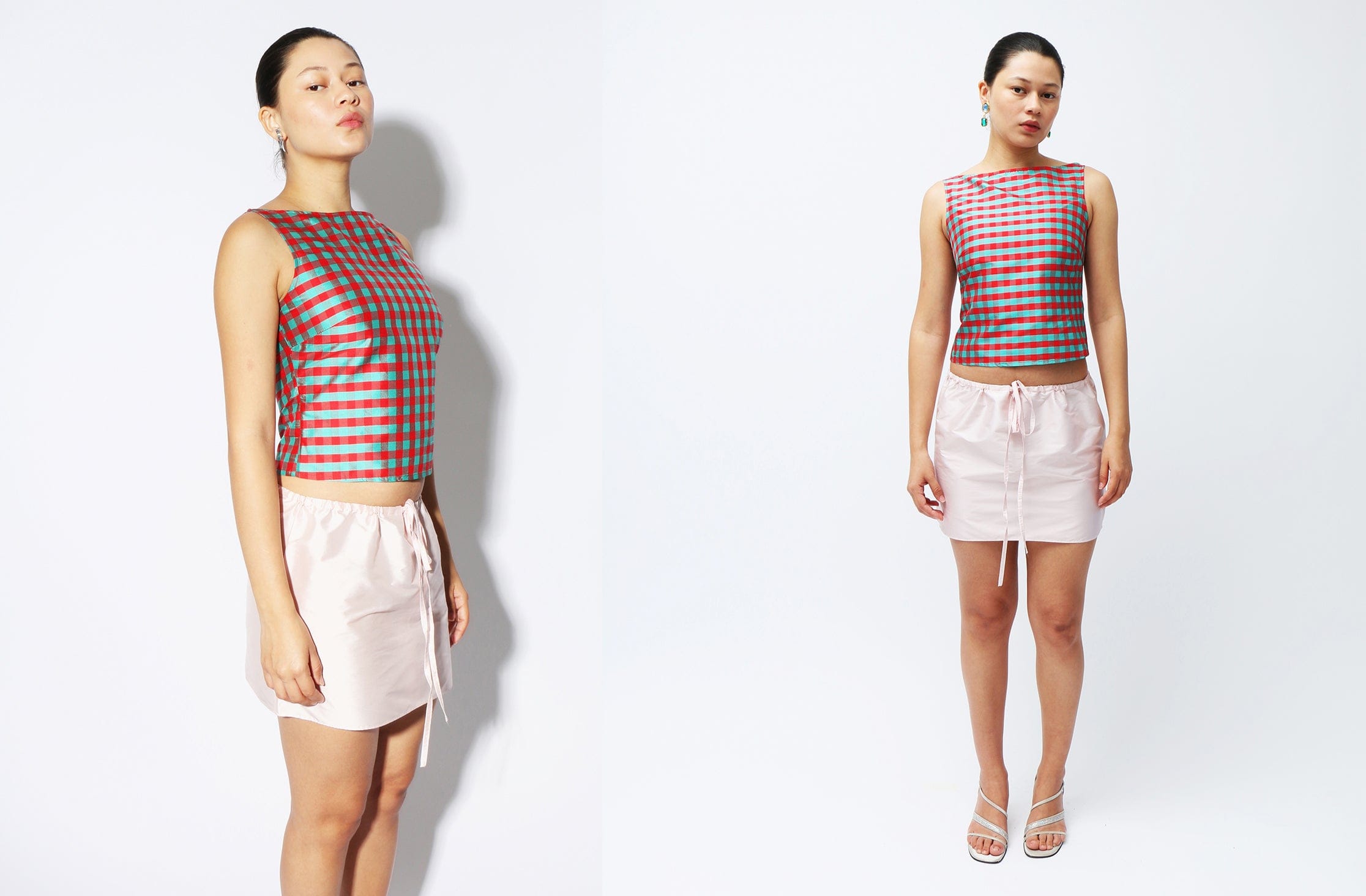 Maimoun Coming of Age Gingham Boatneck Top