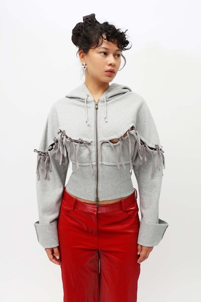 Glumkimberly ~ Gray Bow Tie Hoodie | MAIMOUN Glumkimberly ~ Gray Bow Tie Hoodie | MAIMOUN