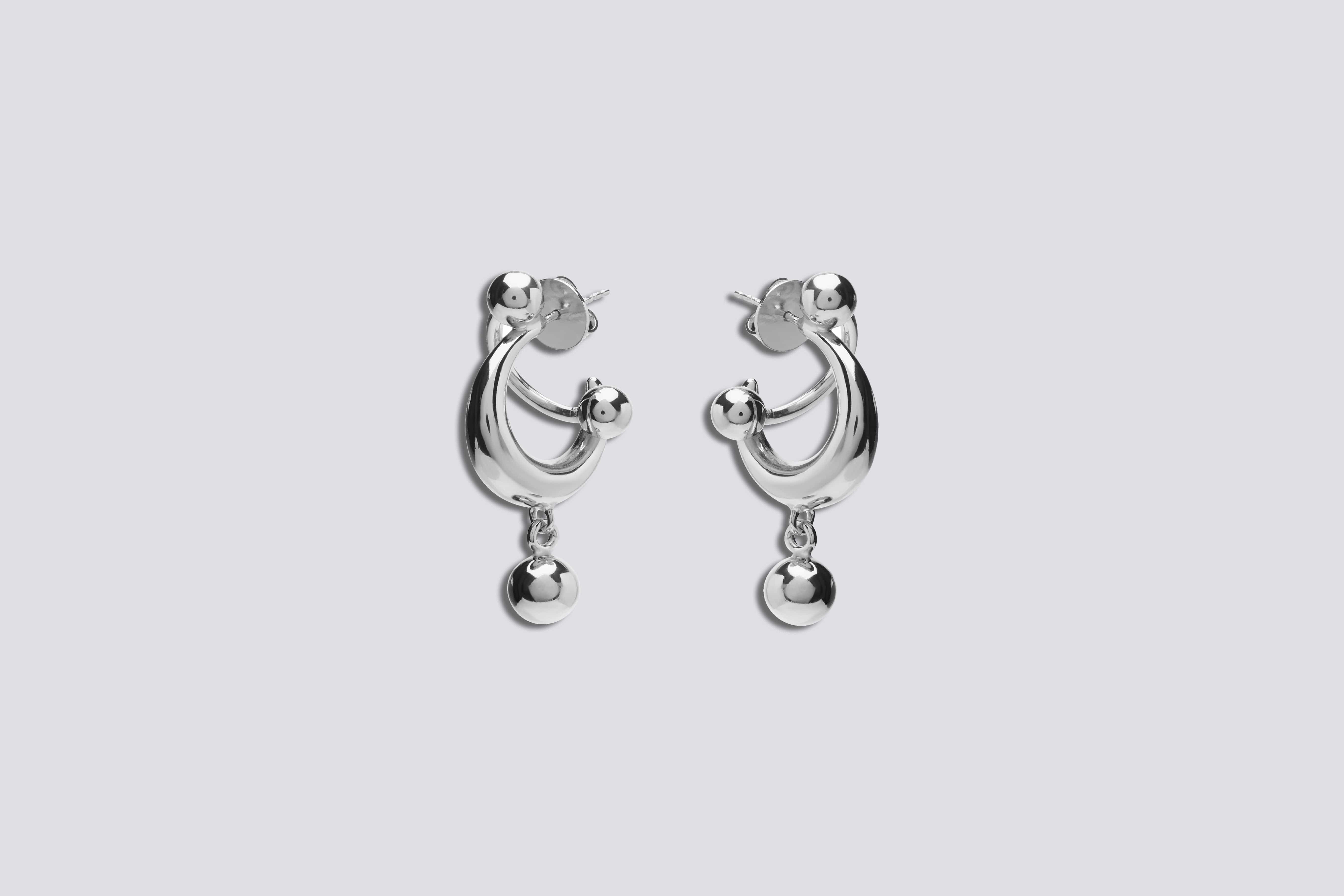 Maimoun Hannah Jewett Silver Croissant Earrings