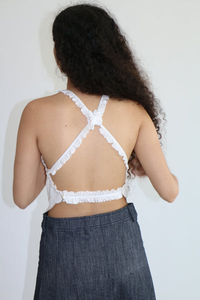 Kahle - Ivory Napkin Halter Top | MAIMOUN