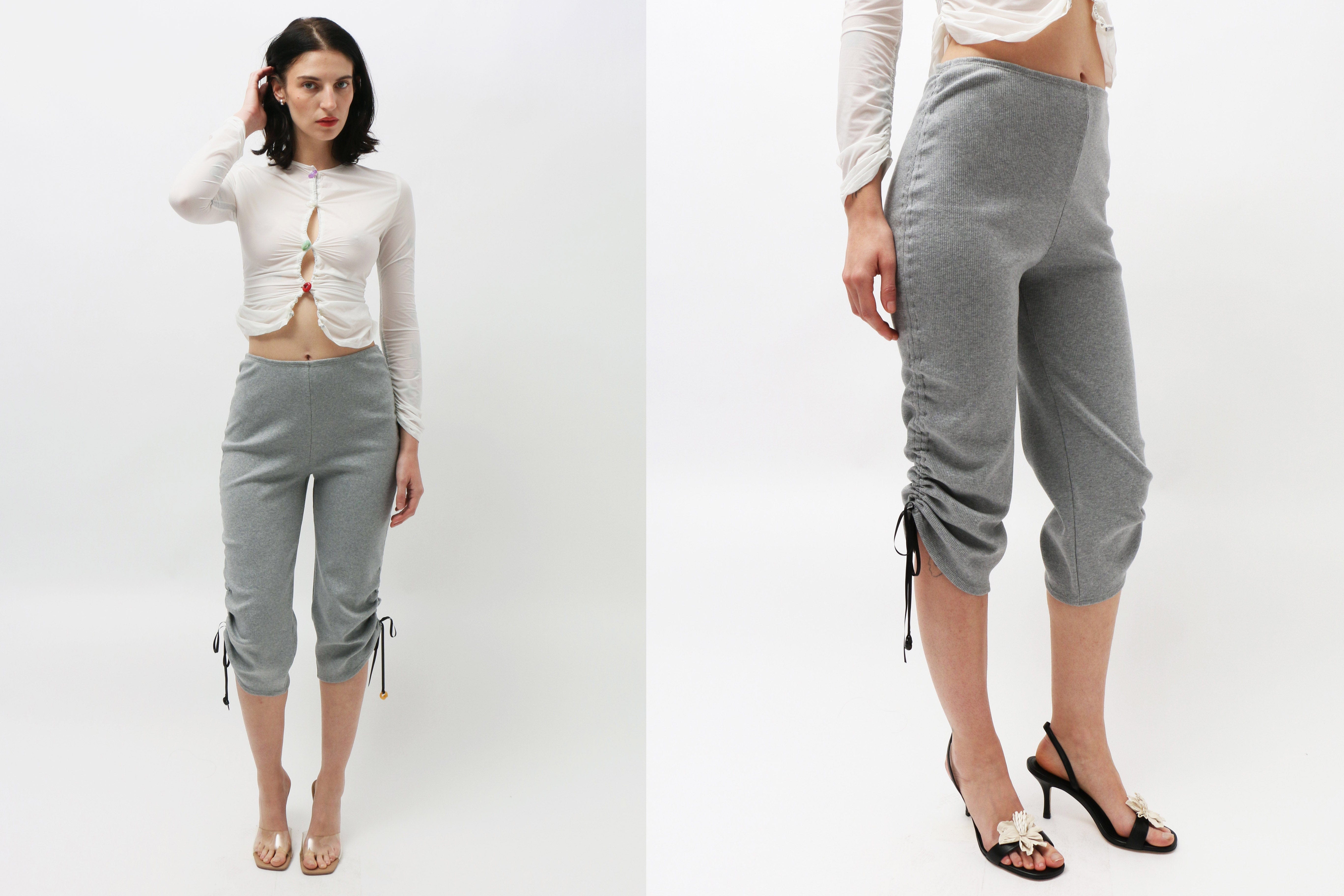 Maimoun Lucille Thièvre Grey Gathered Capri