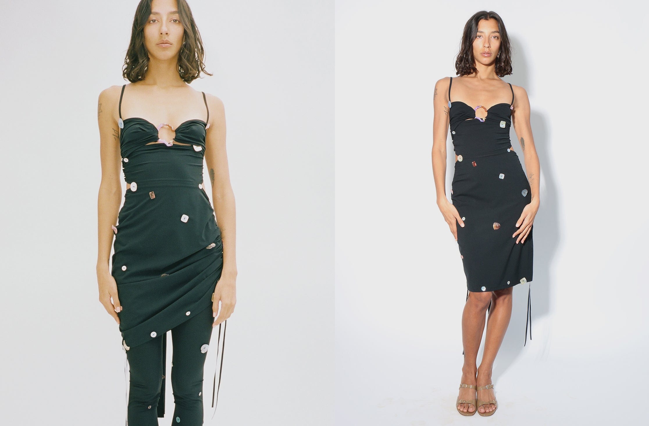 Maimoun Lucille Thièvre Black Jersey Scarf Dress