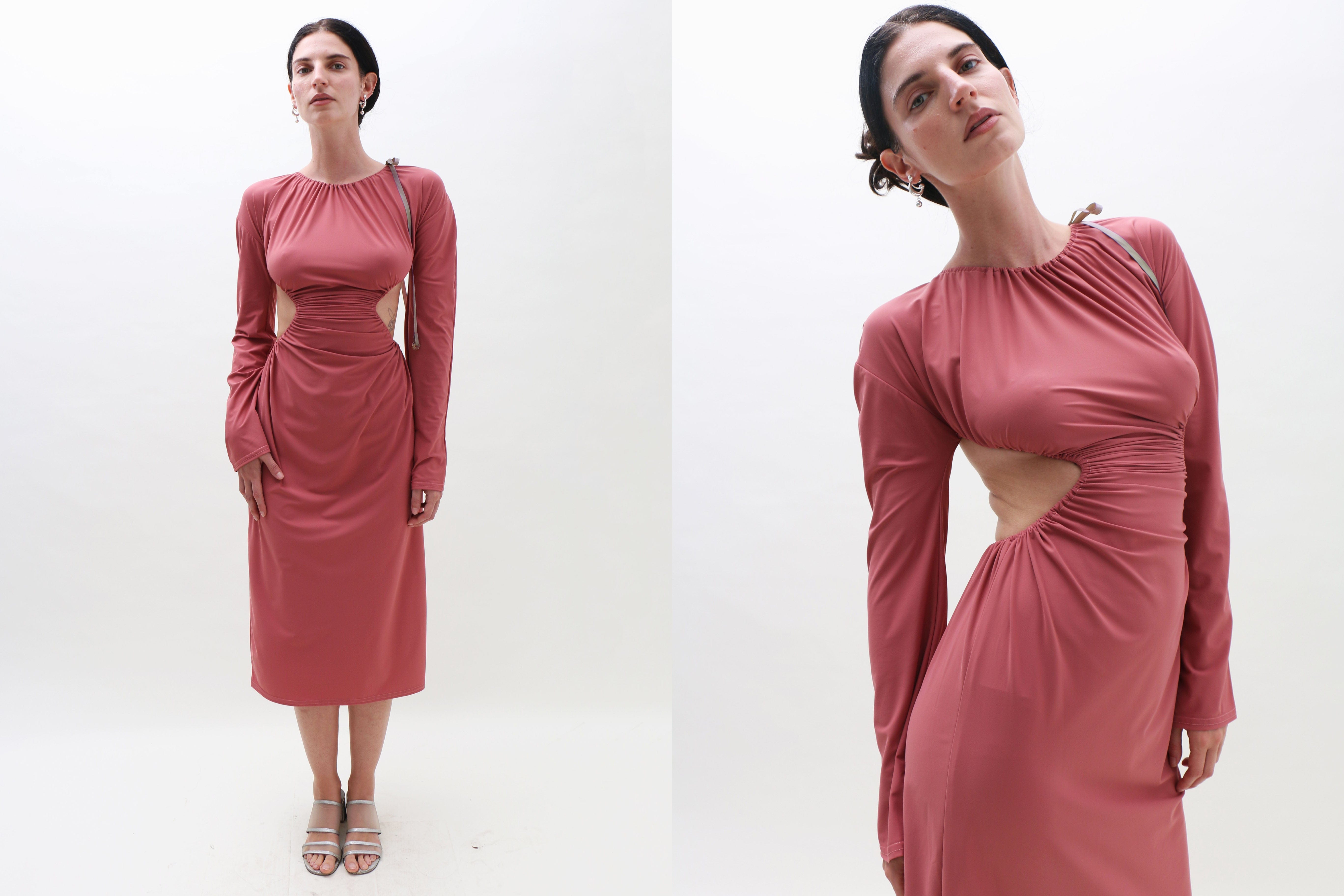 Maimoun Lucille Thièvre Blush Backless Dress