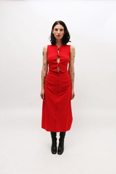 Lucille Thièvre ~ Red Long Bodycon Jersey Dress | MAIMOUN