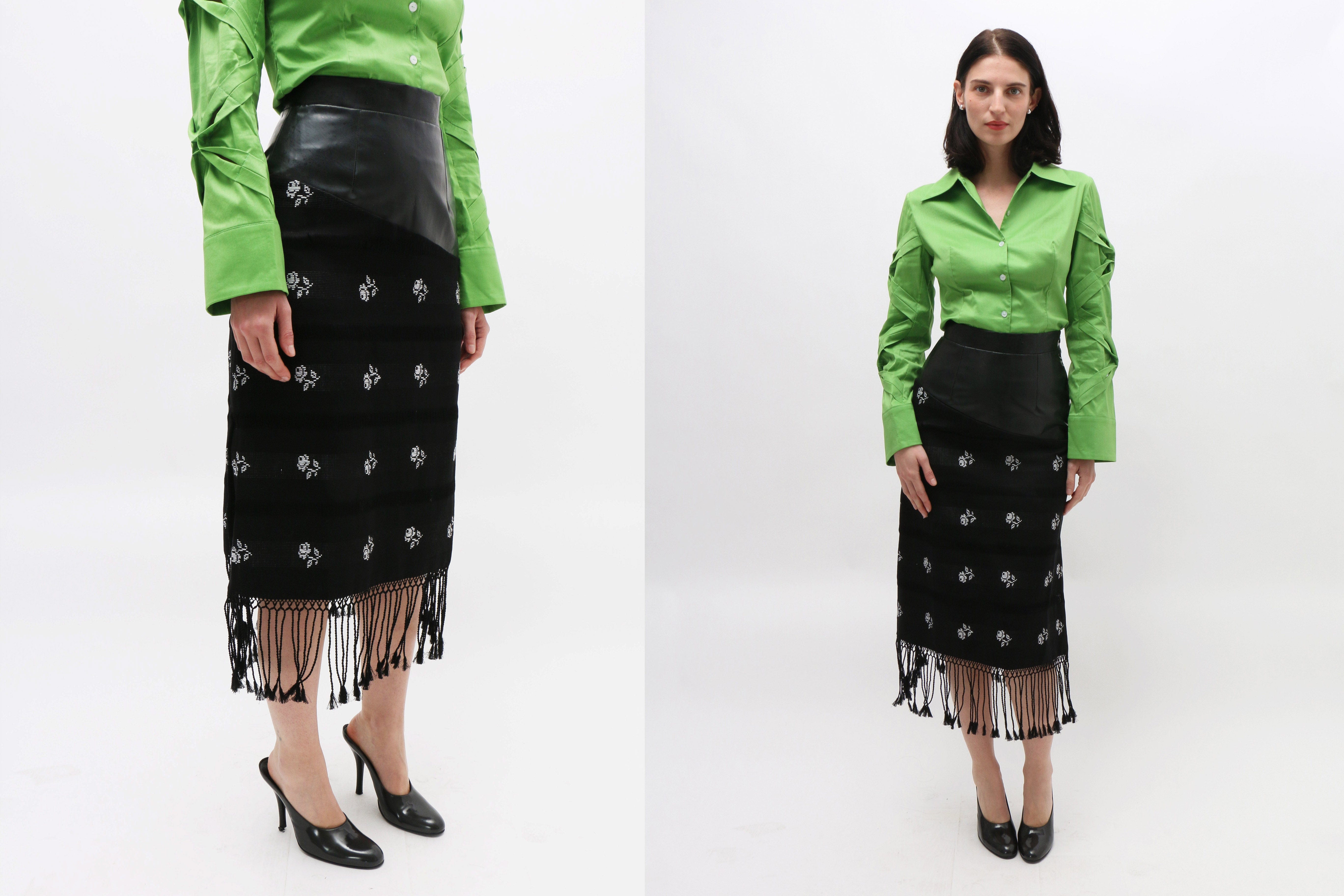 Maimoun Mozhdeh Matin Handwoven Fringe Skirt