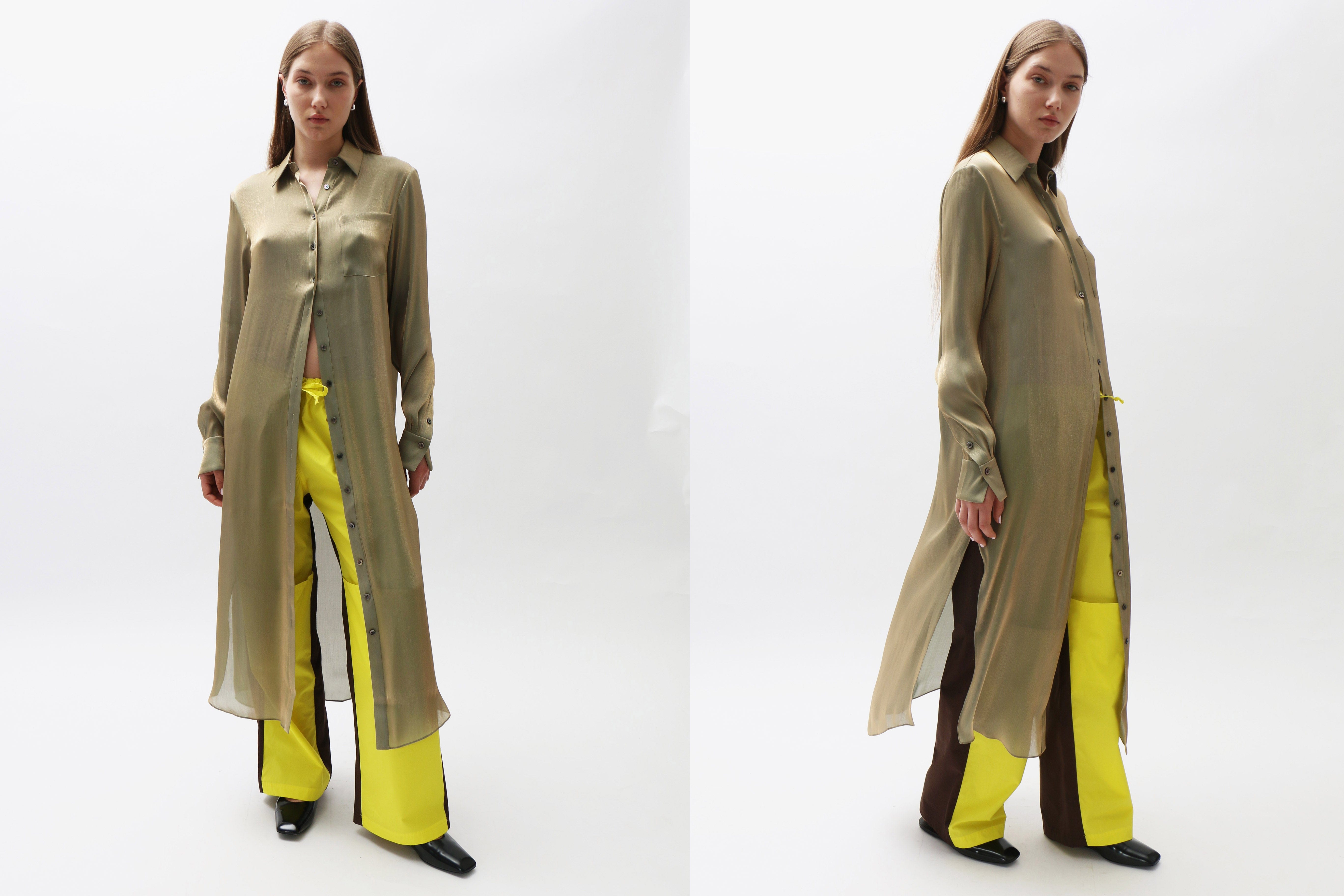 Maimoun Priscavera Olive Button Down Dress
