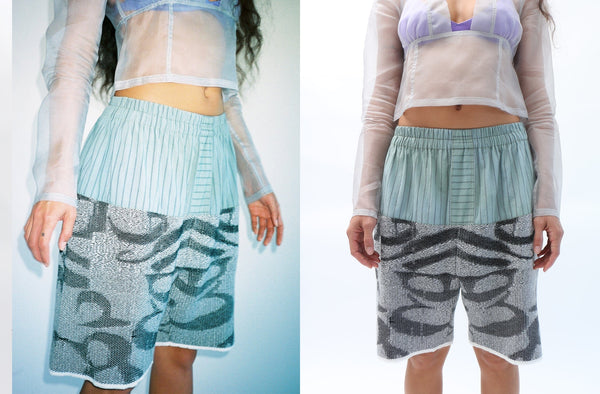【I AM MARI】Shudalin quilted fur string short padding Marni Quilted Floral Mini Skirt