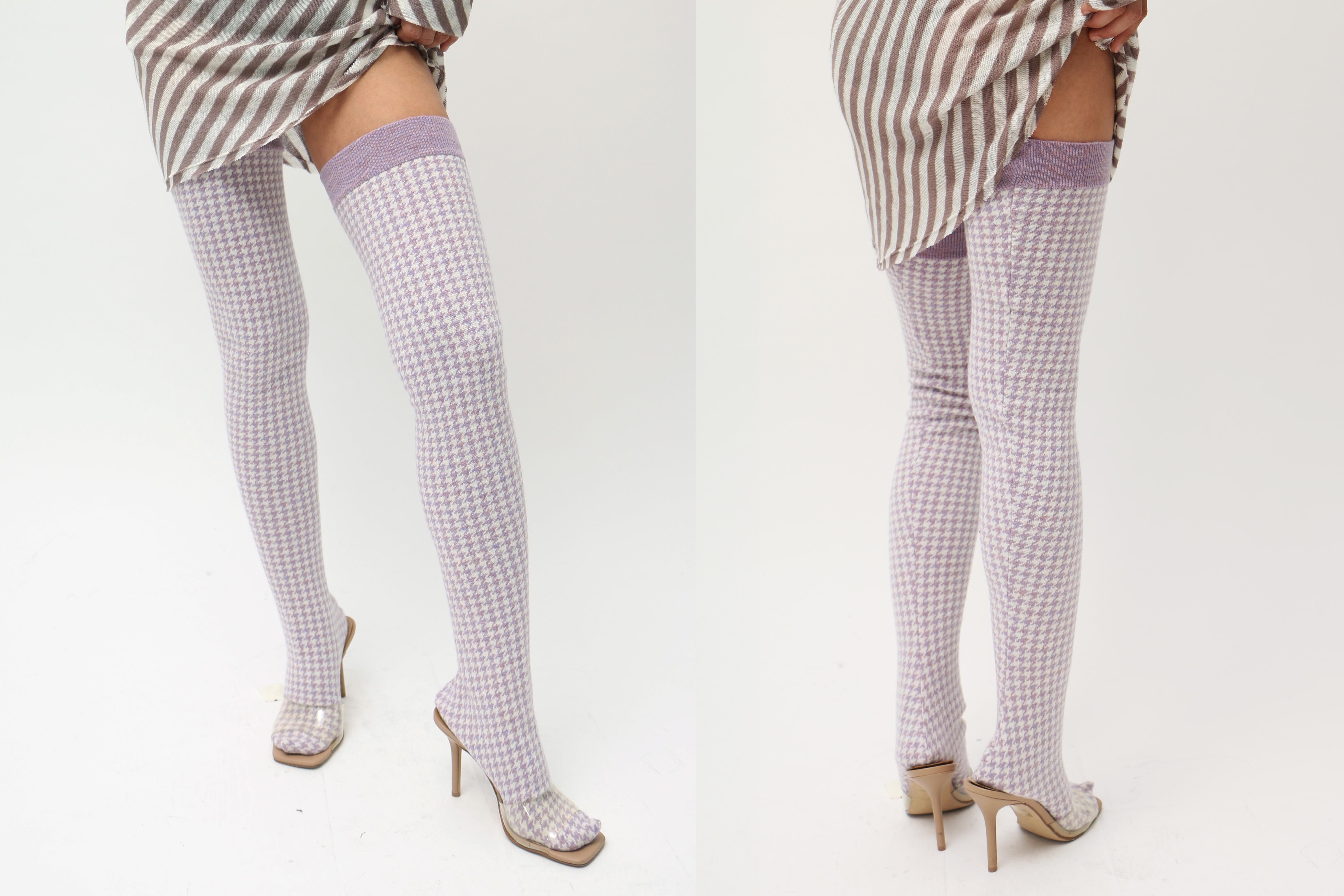 Maimoun Talia Byre Lilac Dogtooth Socks