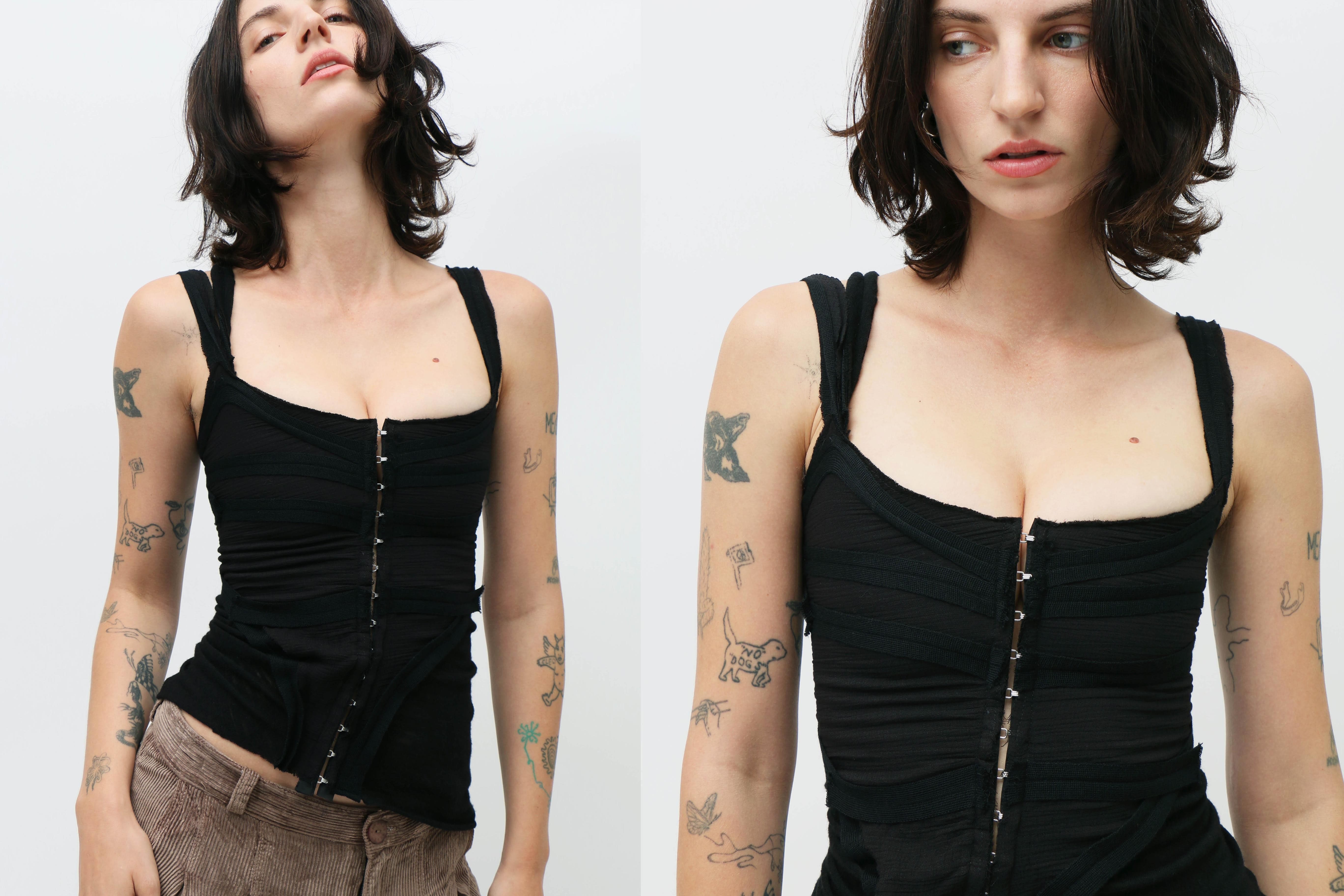 Maimoun Talia Byre Black Corset Tape Top