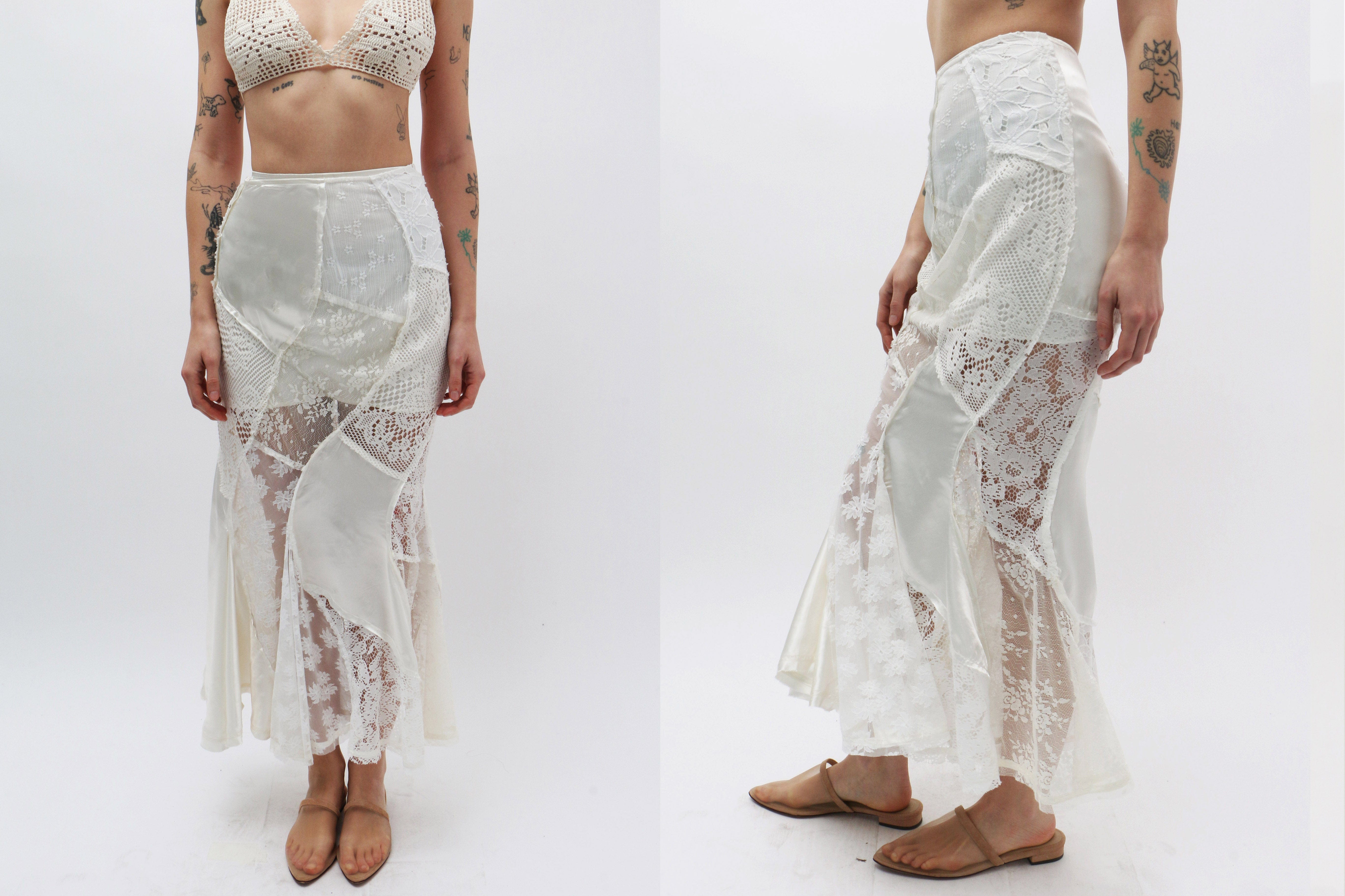 Maimoun Yuhan Wang Lace Patched Mermaid Skirt
