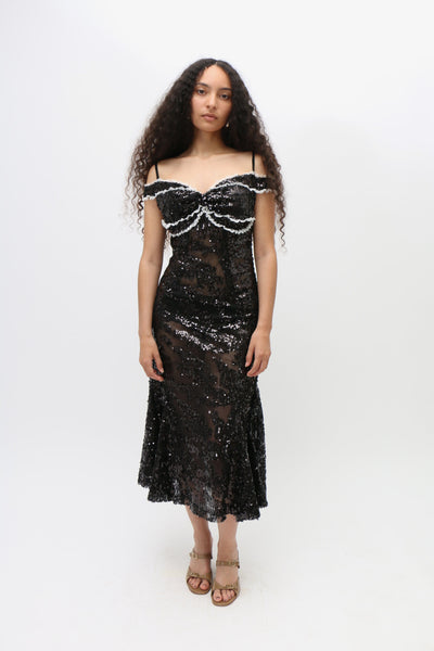 Yuhan Wang ~ Off Shoulder Sequin Dress