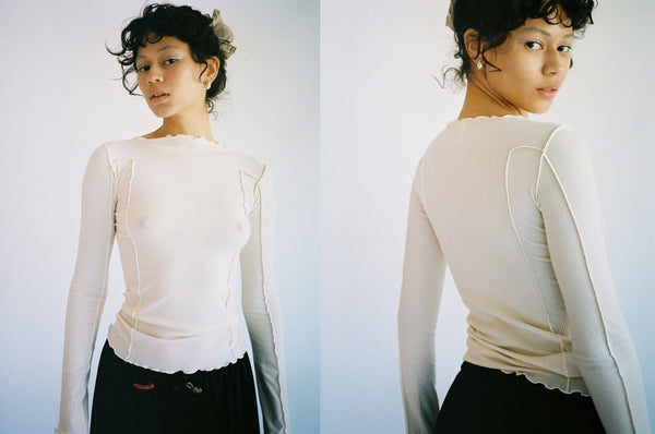 BASERANGE オフホワイト Omato タートルネック Omato Turtleneck in Assortment | Fine organic cotton rib