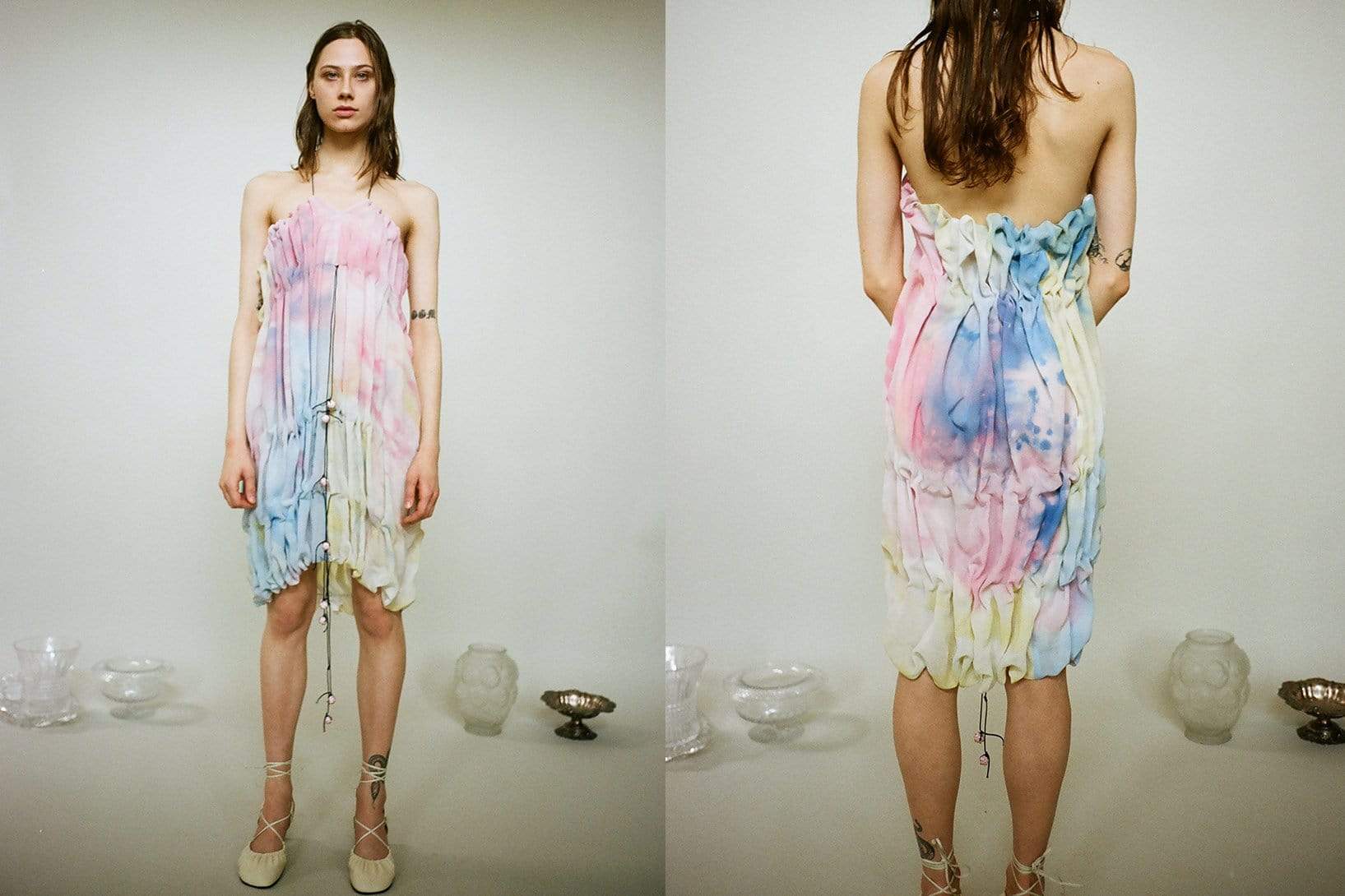 Halter String Dyed Dress