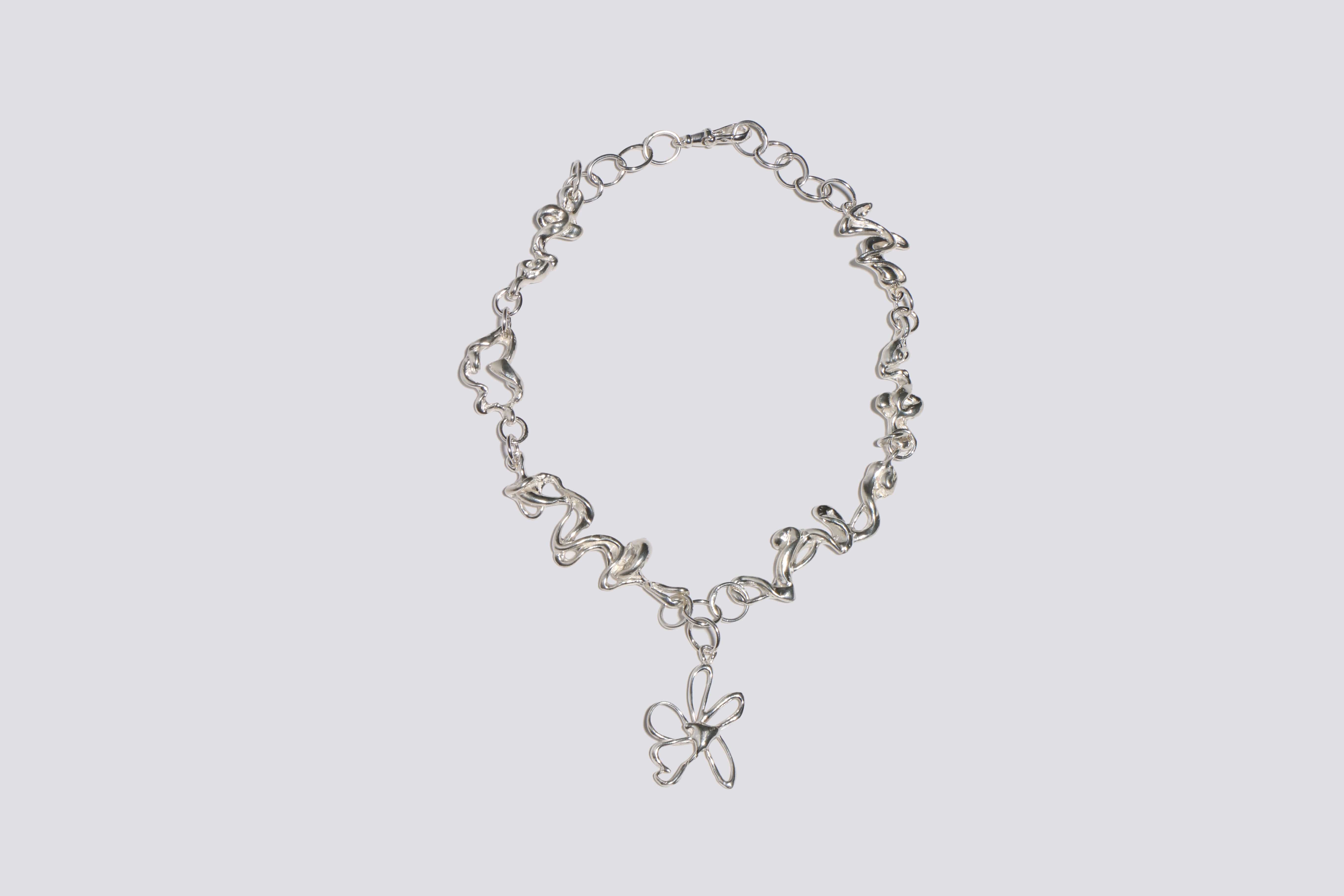 Maimoun Elza White Flower Knot Necklace