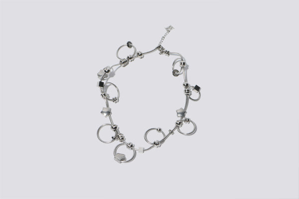 Marland Backus Silver Chrome Charm Necklace
