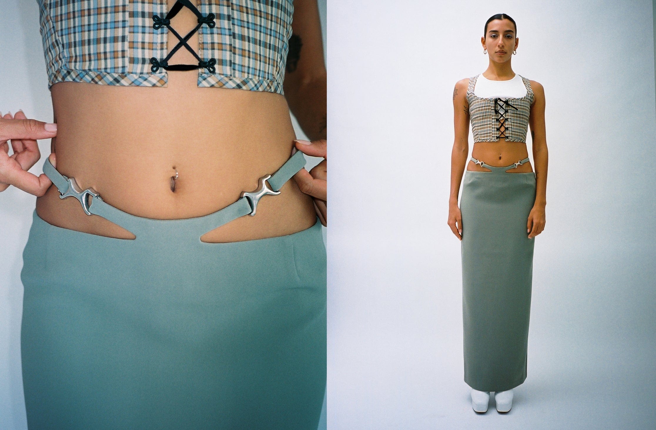 Maimoun Paris Georgia Khaki Frida Skirt