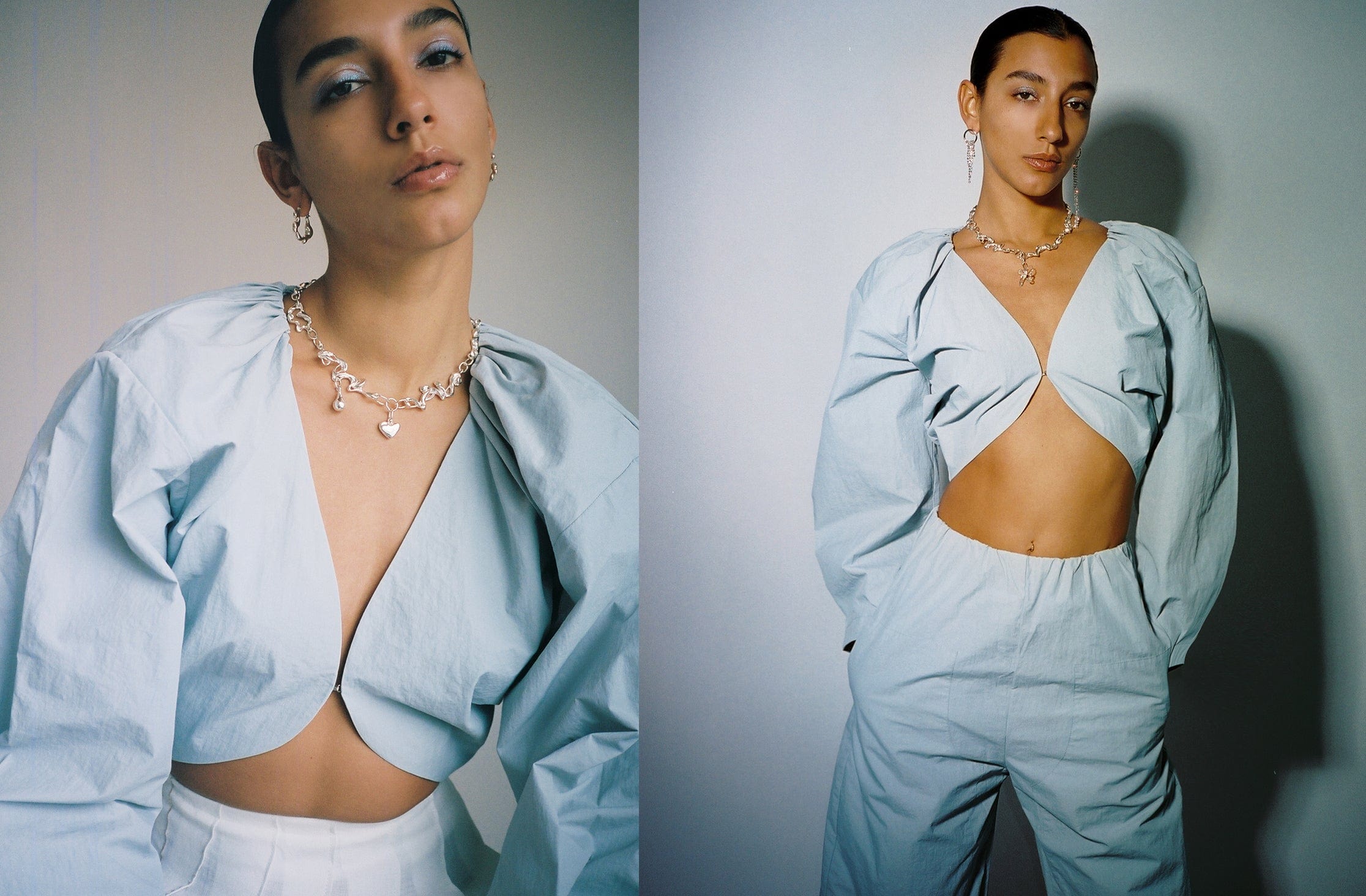 Maimoun Paris Georgia Subtle Blue Remmy Top