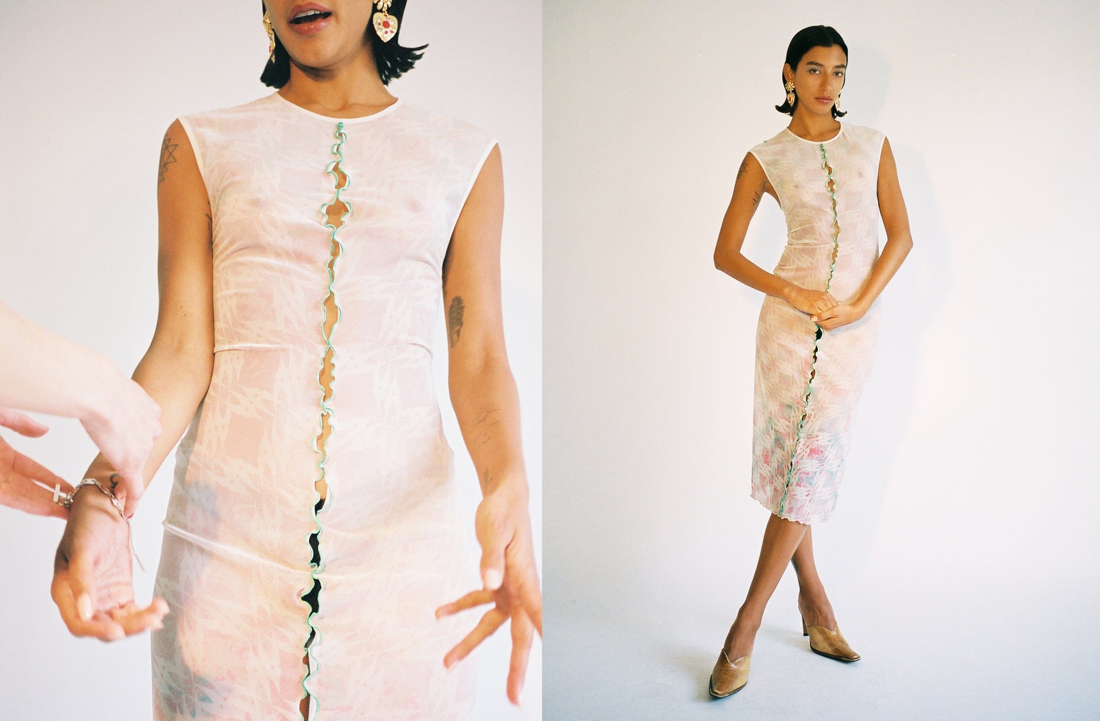 Maimoun RUI Printed Mesh Dress