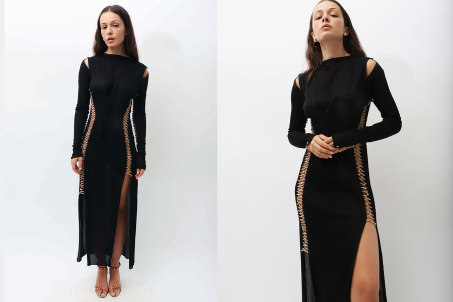 Maimoun Alex Hadji Black Trikko Crochet Dress