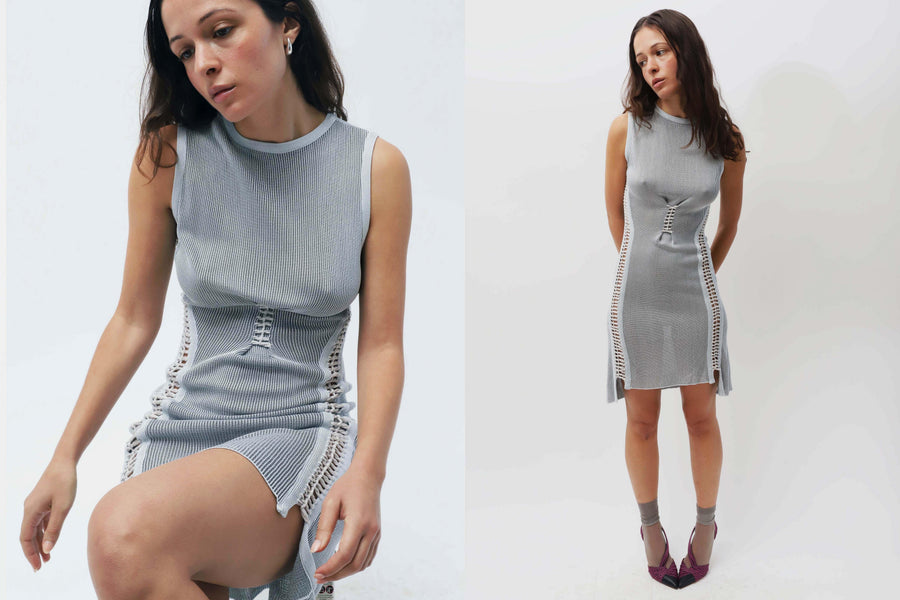 Maimoun Alex Hadji Silver Mini Trikko Dress