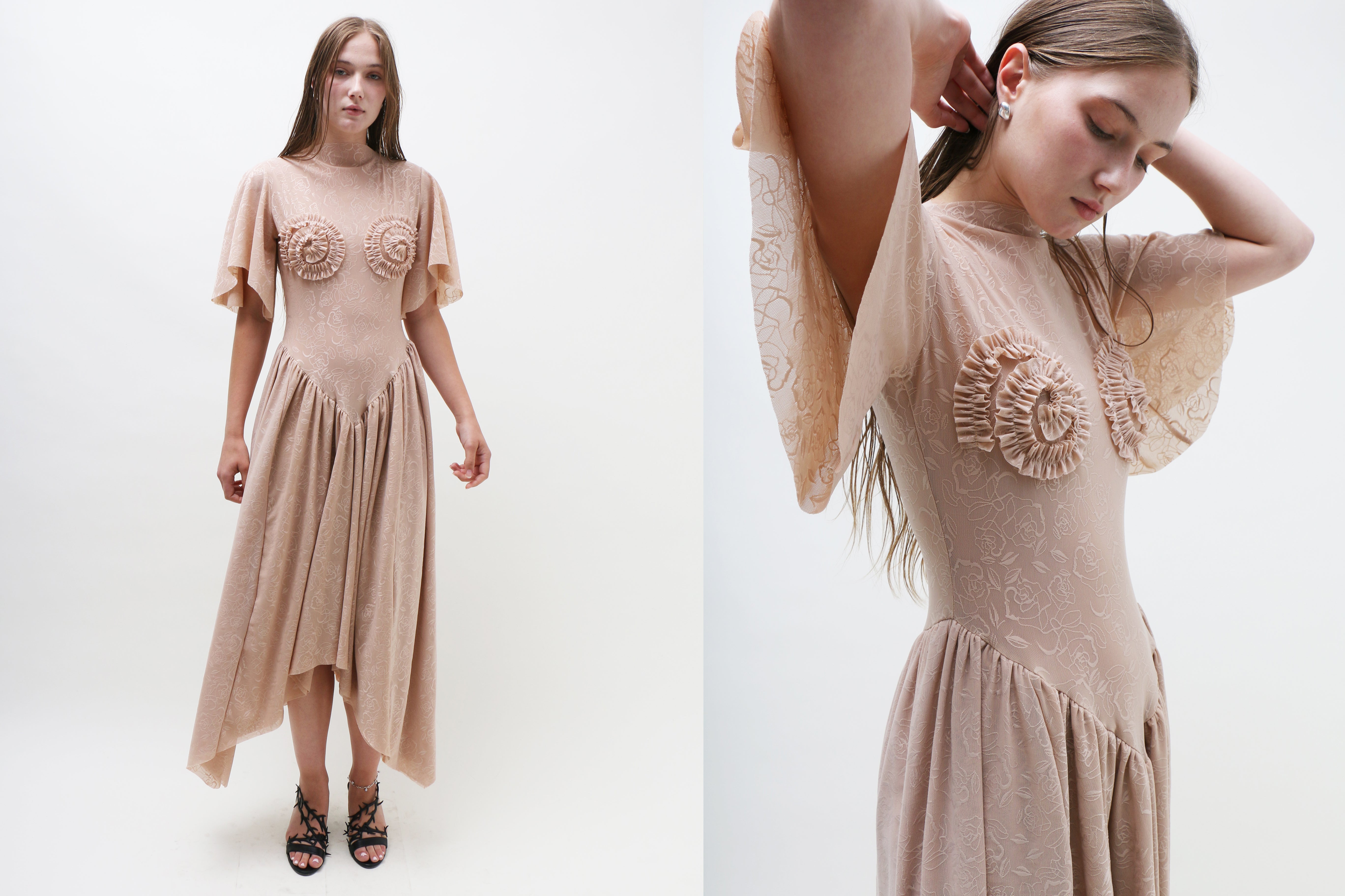 chinese dress ladies Astra Silk Lace Maxi Dress