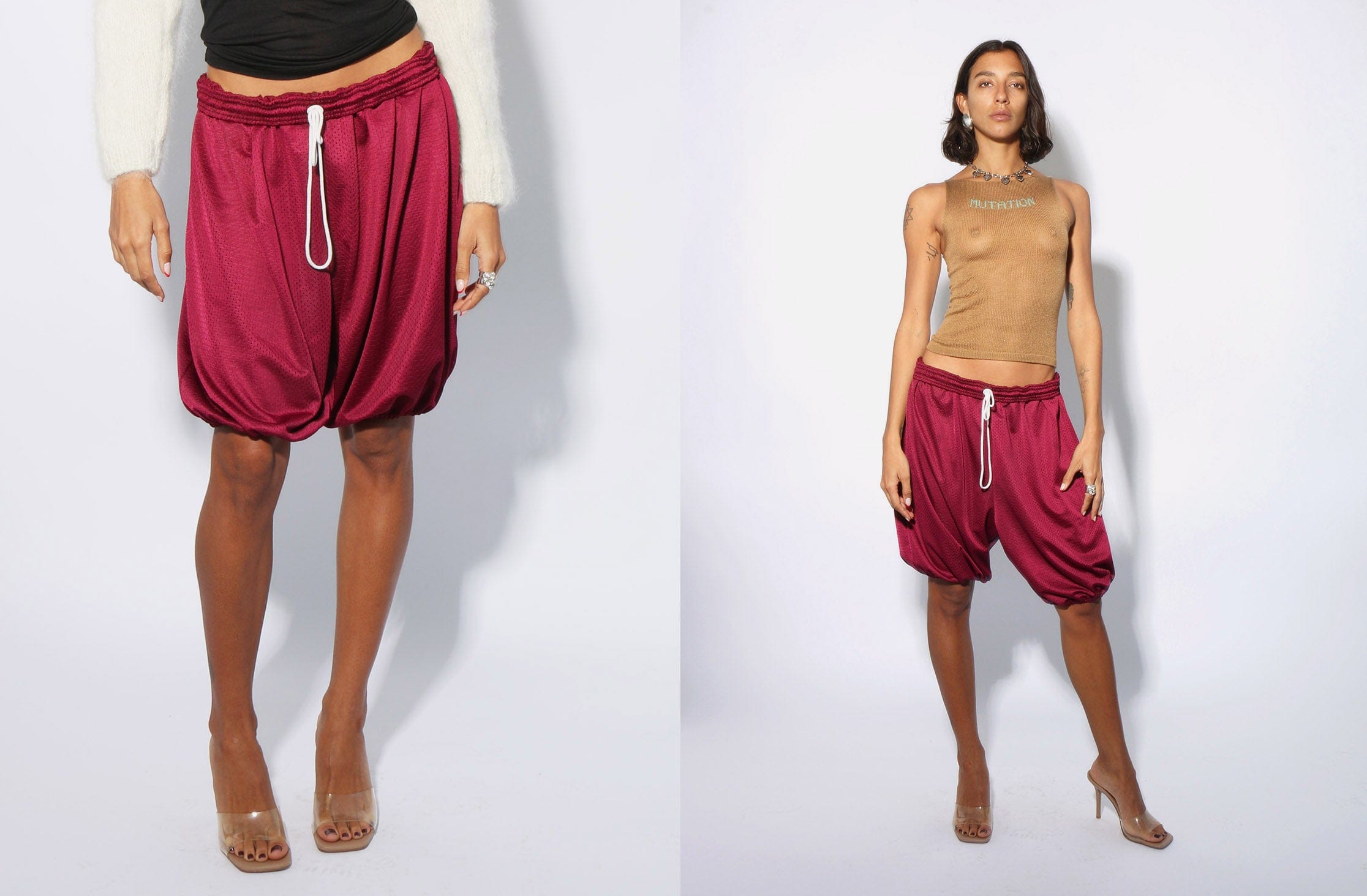Maimoun Banzo Burgundy Bloomer Shorts