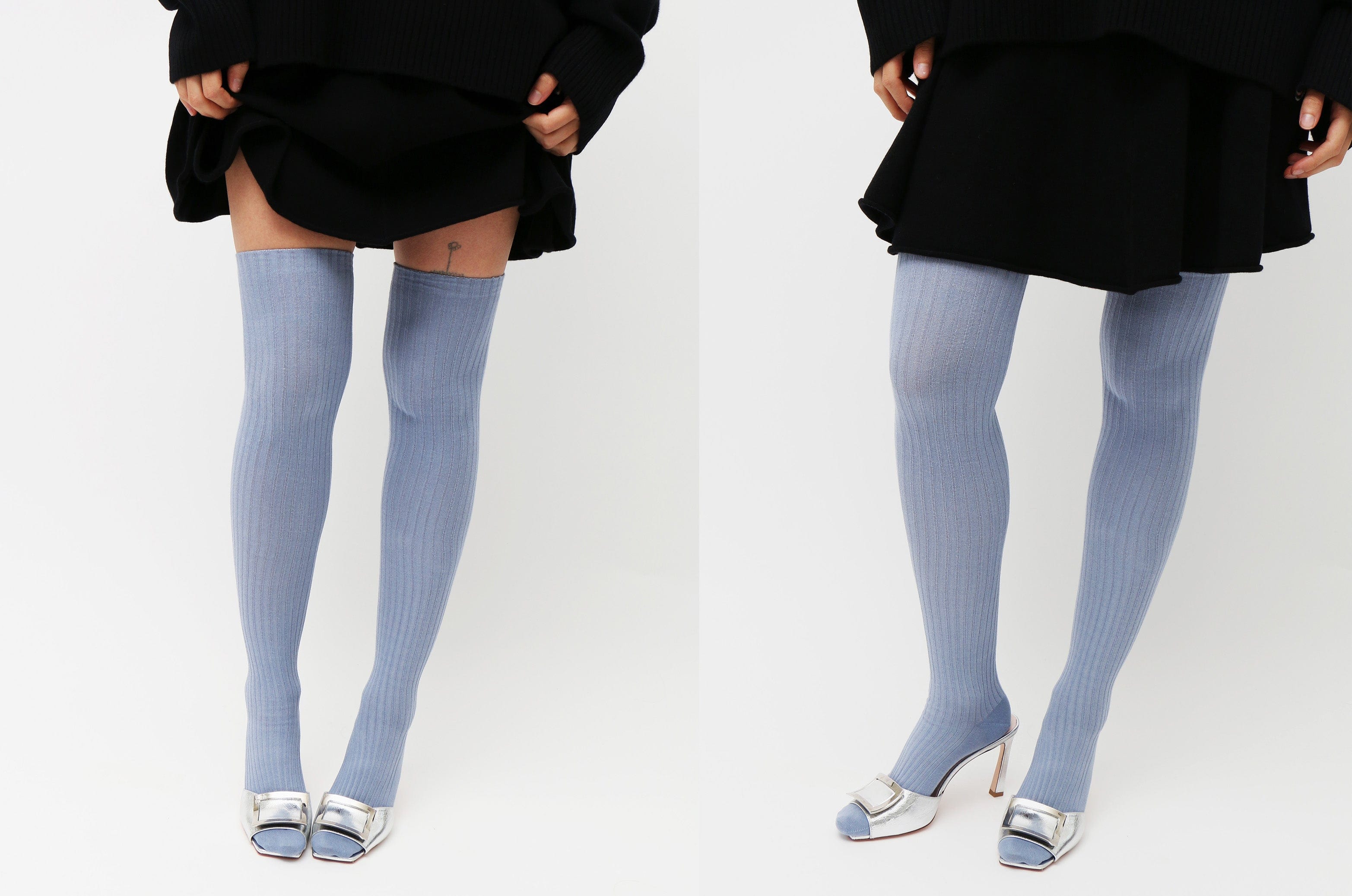 Maimoun Baserange Cove Blue Overknee Socks