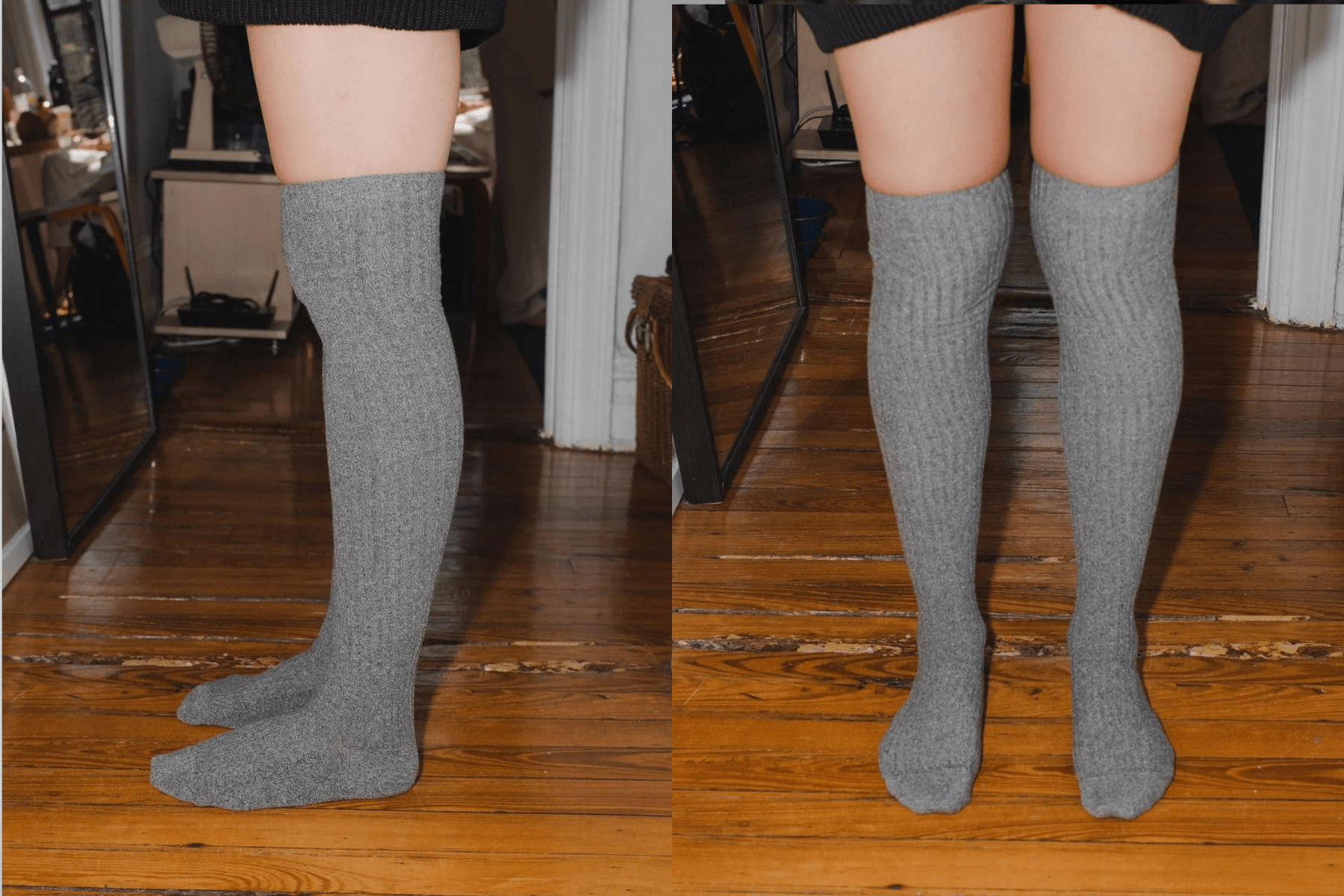 Maimoun Baserange Grey Melange Overknee Socks