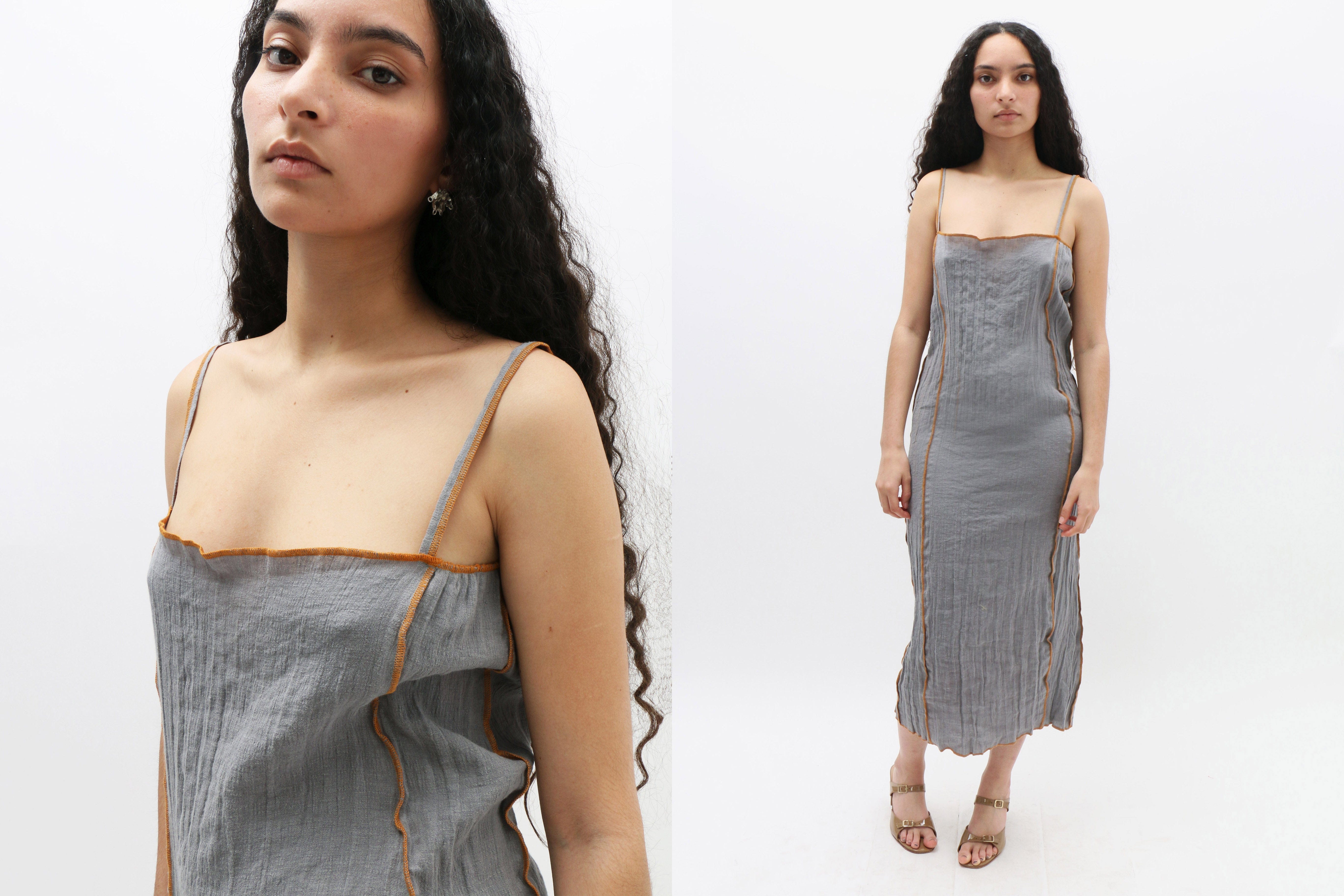 【2024／リネン混✨】BASErange SHOK SLIP DRESS Shok Slip Dress in Assortment | Crinkle linen | en | Baserange