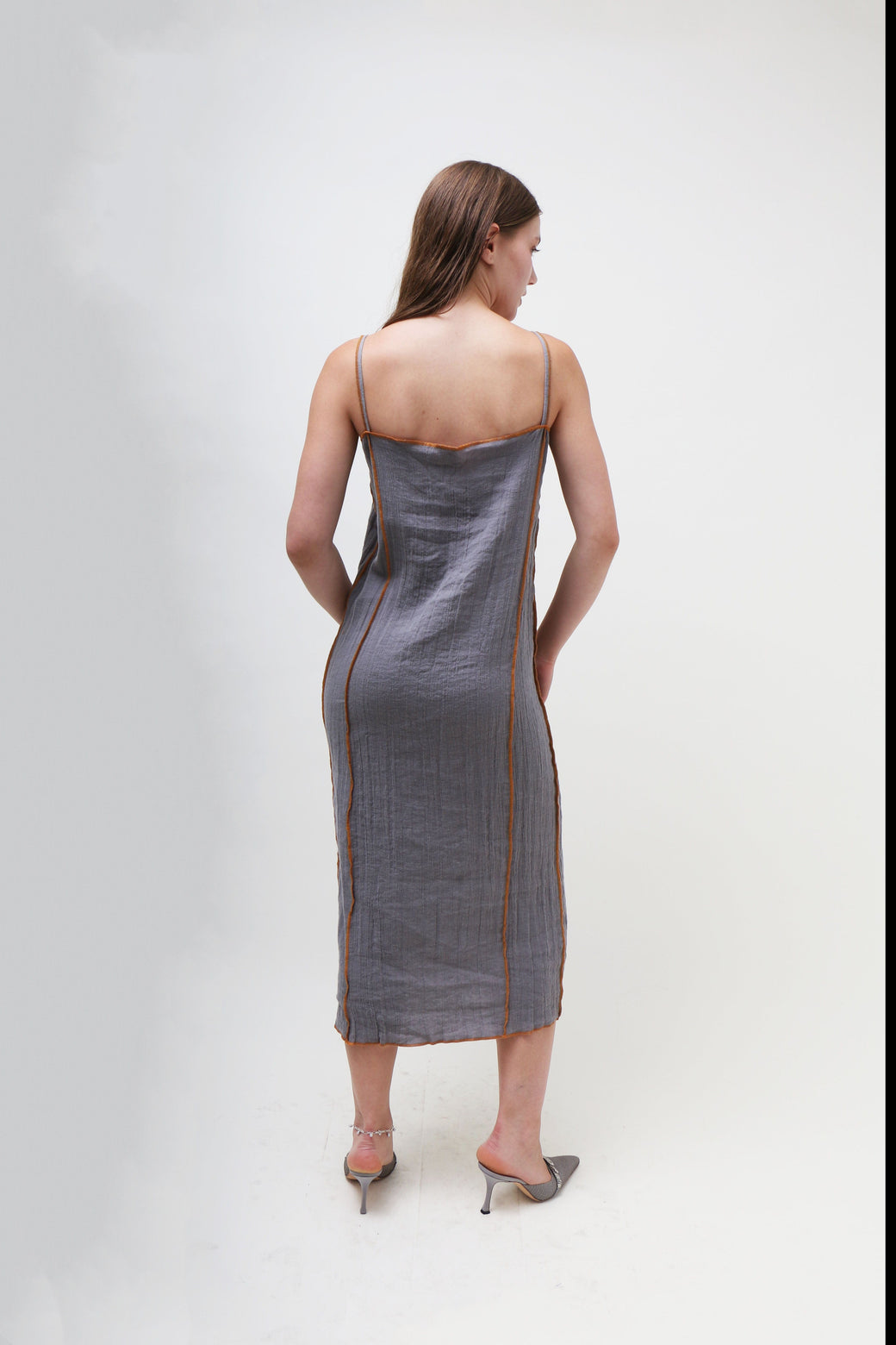 Baserange ~ Grey Shok Slip Dress | MAIMOUN