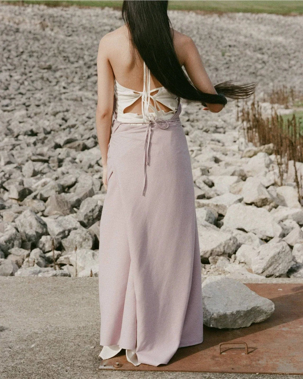 Baserange ~ Lilac Apron Dress | MAIMOUN