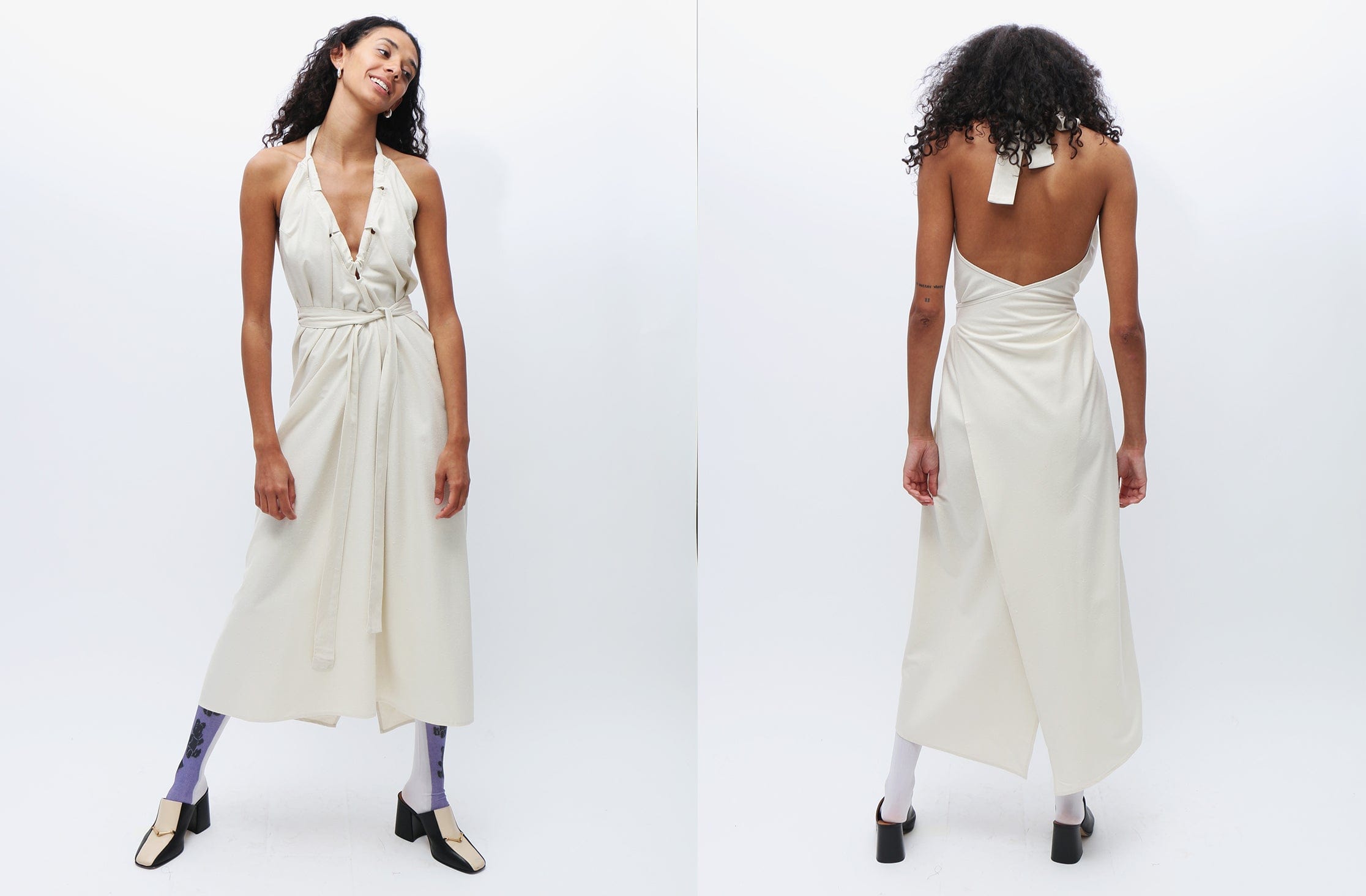 Baserange ~ Undyed Node Dress | MAIMOUN