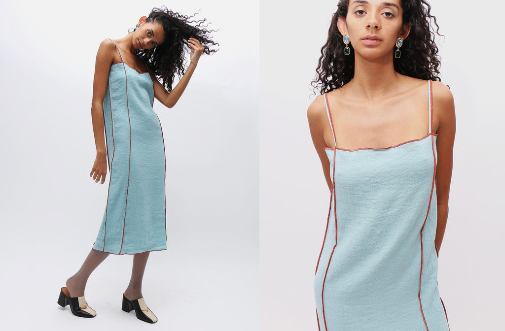 Baserange ~ Wuxi Blue Shok Slip Dress | MAIMOUN