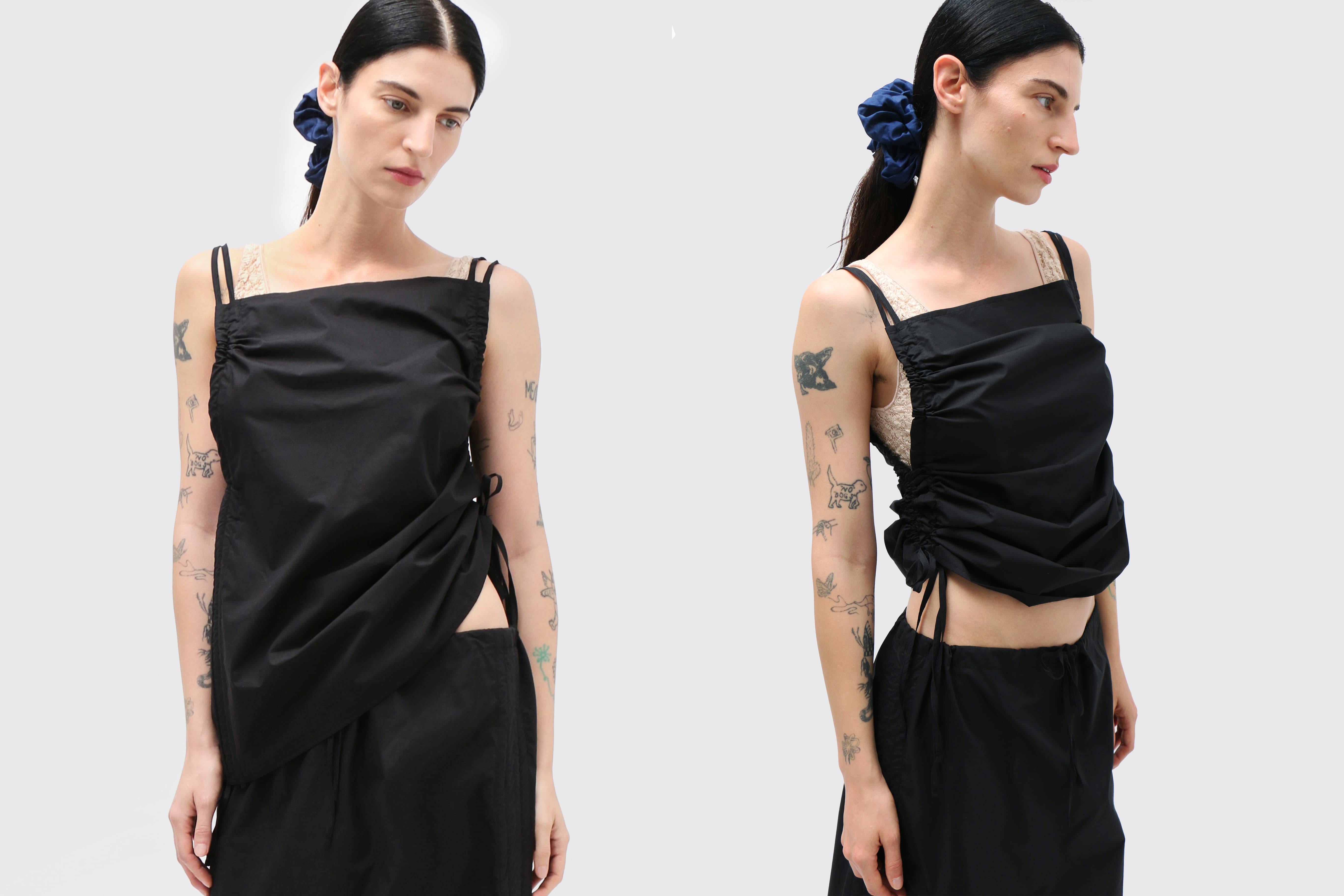 Maimoun Baserange Black Pictorial Top