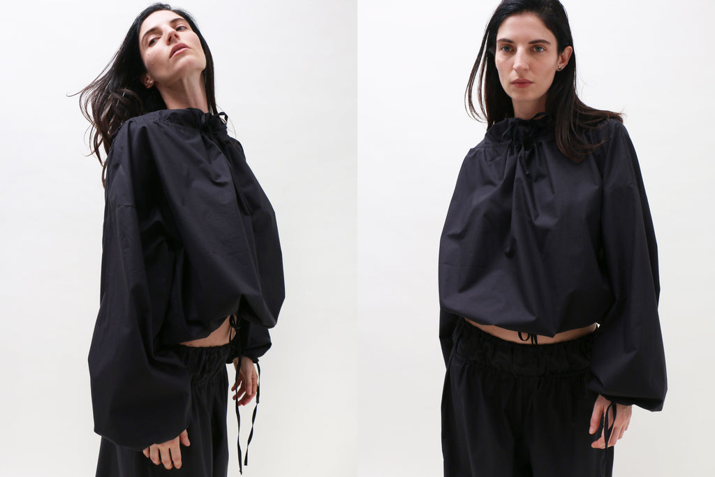 ru　baserange point blouse maimoun-baserange-top-black-