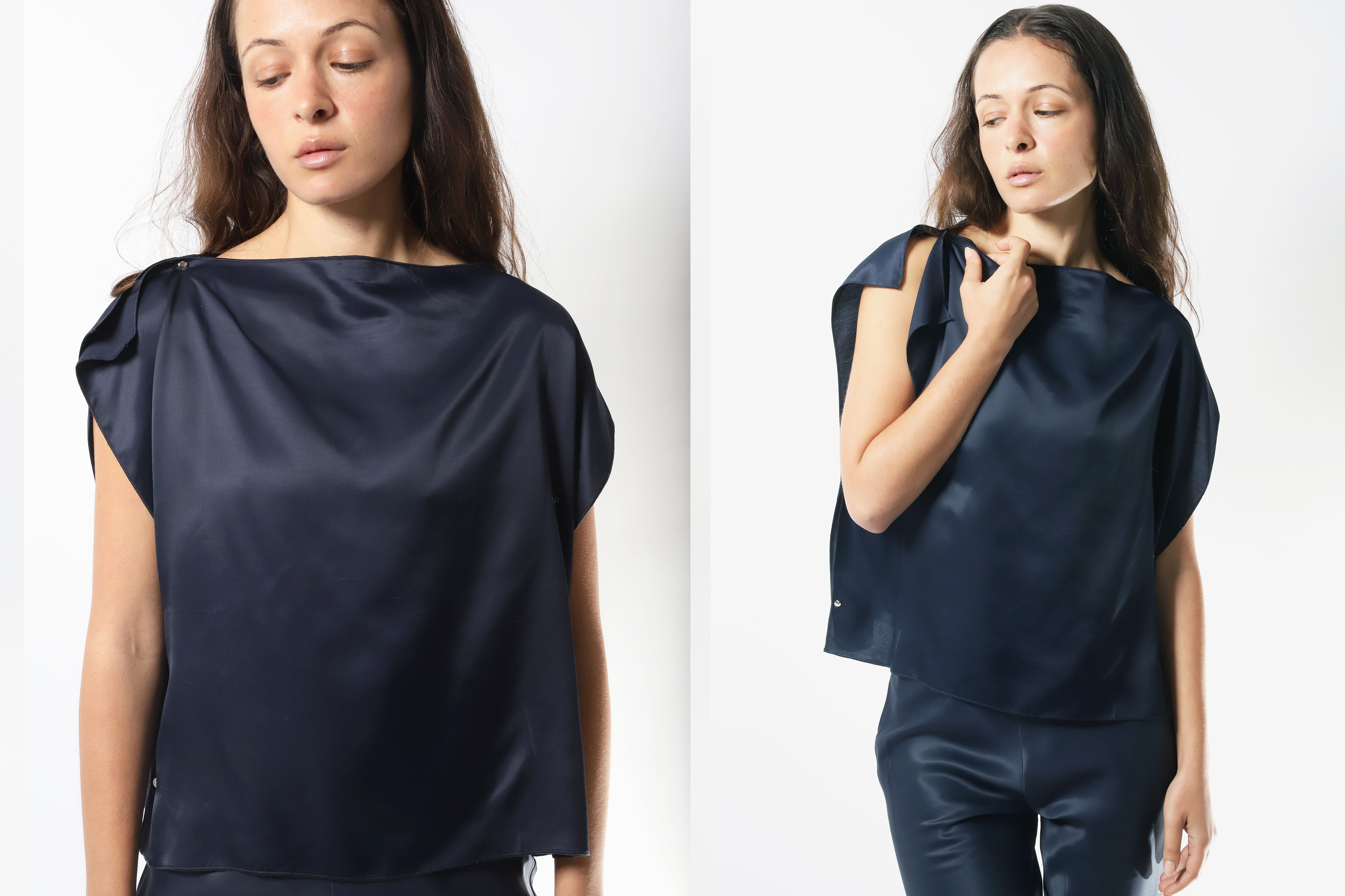 Maimoun Baserange Blue Black Clavo Top