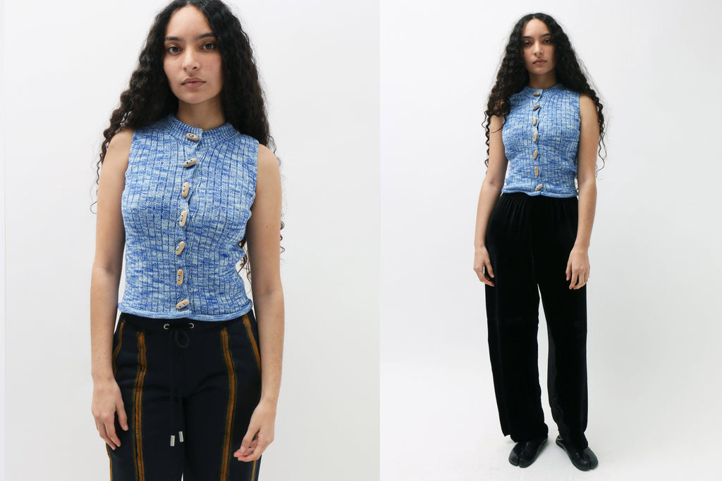 ＜BASERANGE＞DRIP TOP/ニット maimoun-baserange-top-blue-