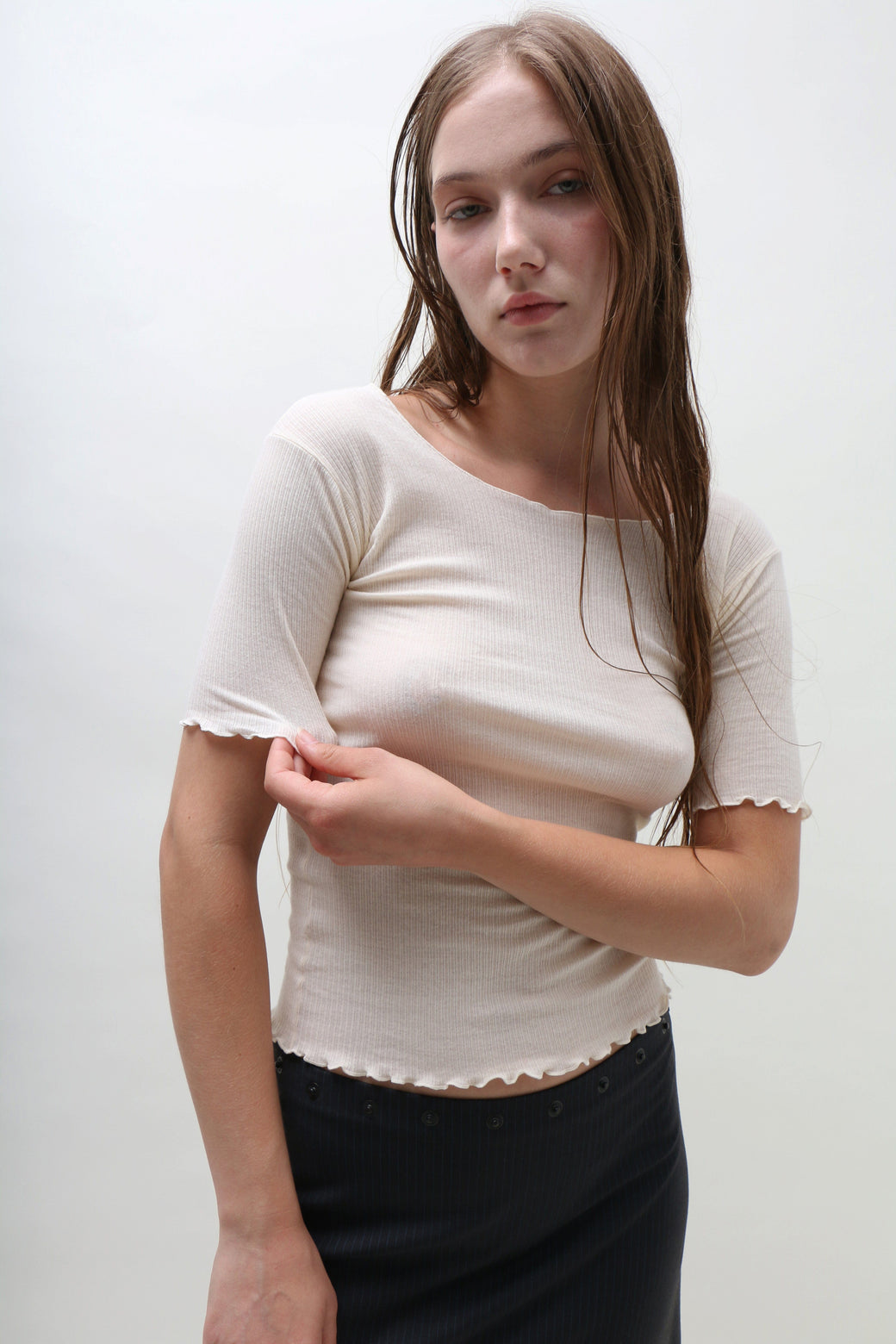 baserange pama 3/4 カットソー　半袖　トップス　Tシャツ Pama 3/4 Tee Shirt in Assortment | Fine organic cotton rib