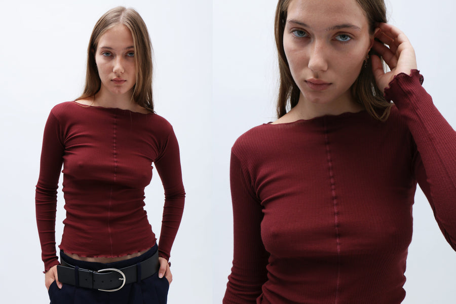Maimoun Baserange Red Pama Long Sleeve Tee