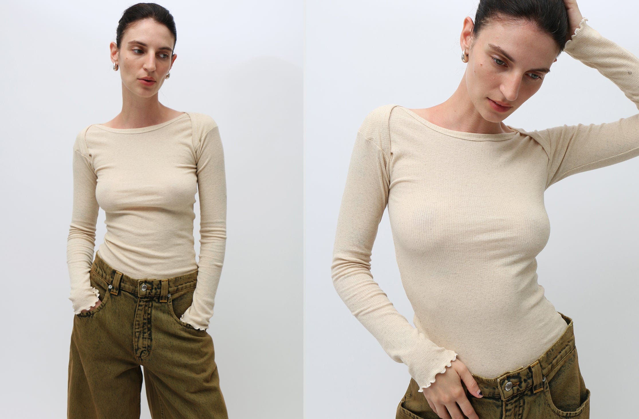 Maimoun Baserange Undyed Disc Long Sleeve Top