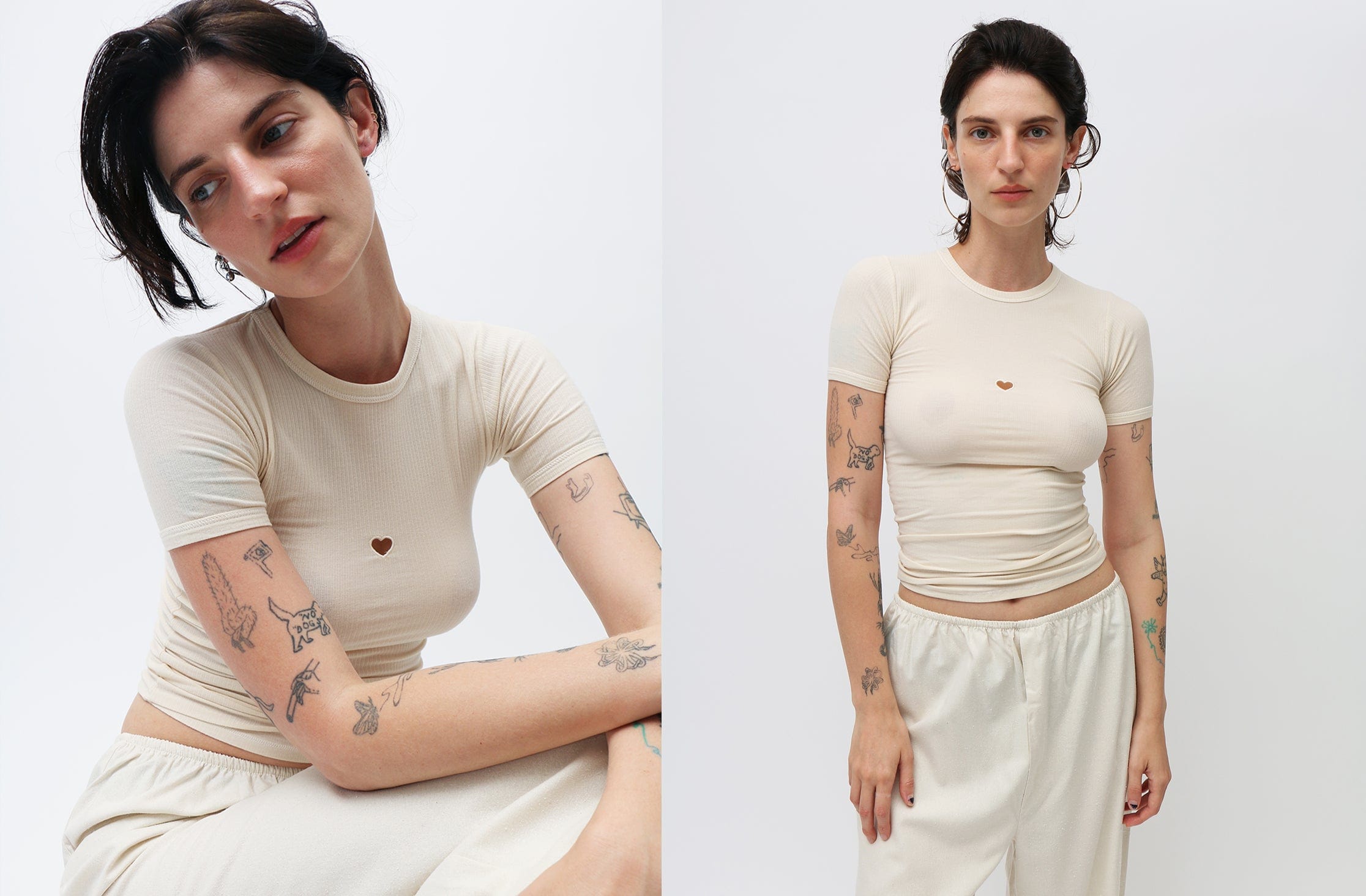 Baserange ~ Undyed Heart Short Sleeve | MAIMOUN