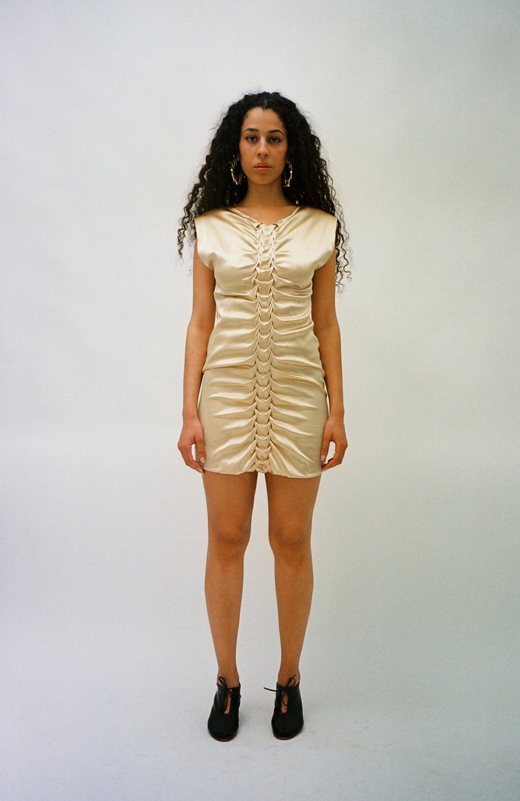 Gold Braid Mini Dress, Xs Gold Braid Mini Dress, Xs