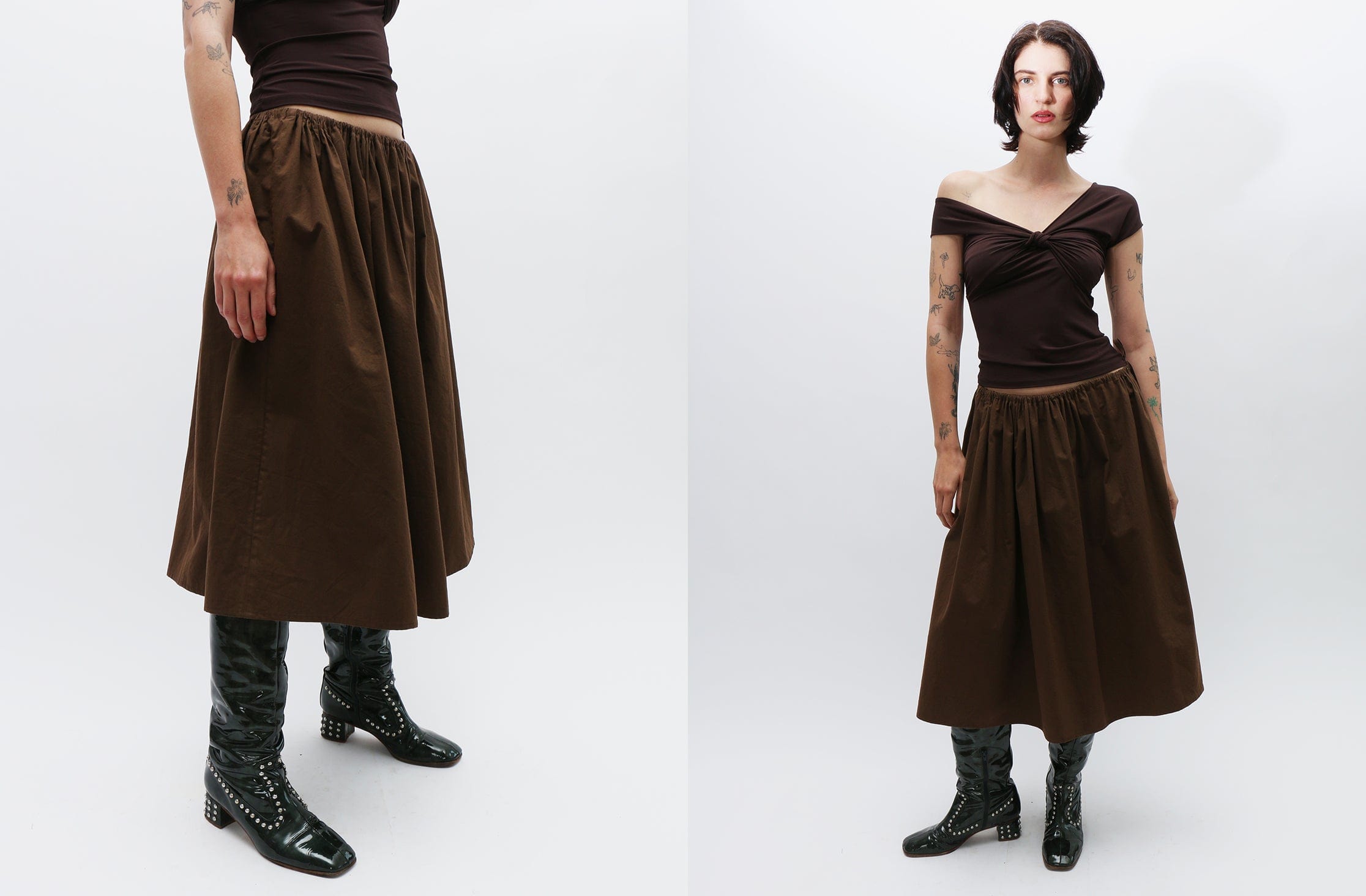 Maimoun Brooke Callahan Brown Tie Skirt